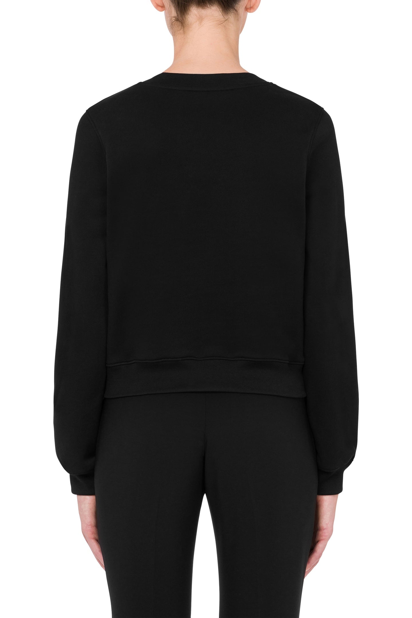 ORGANIC COTTON SWEATSHIRT SARTORIAL LOGO EMBROIDERY BLACK 2
