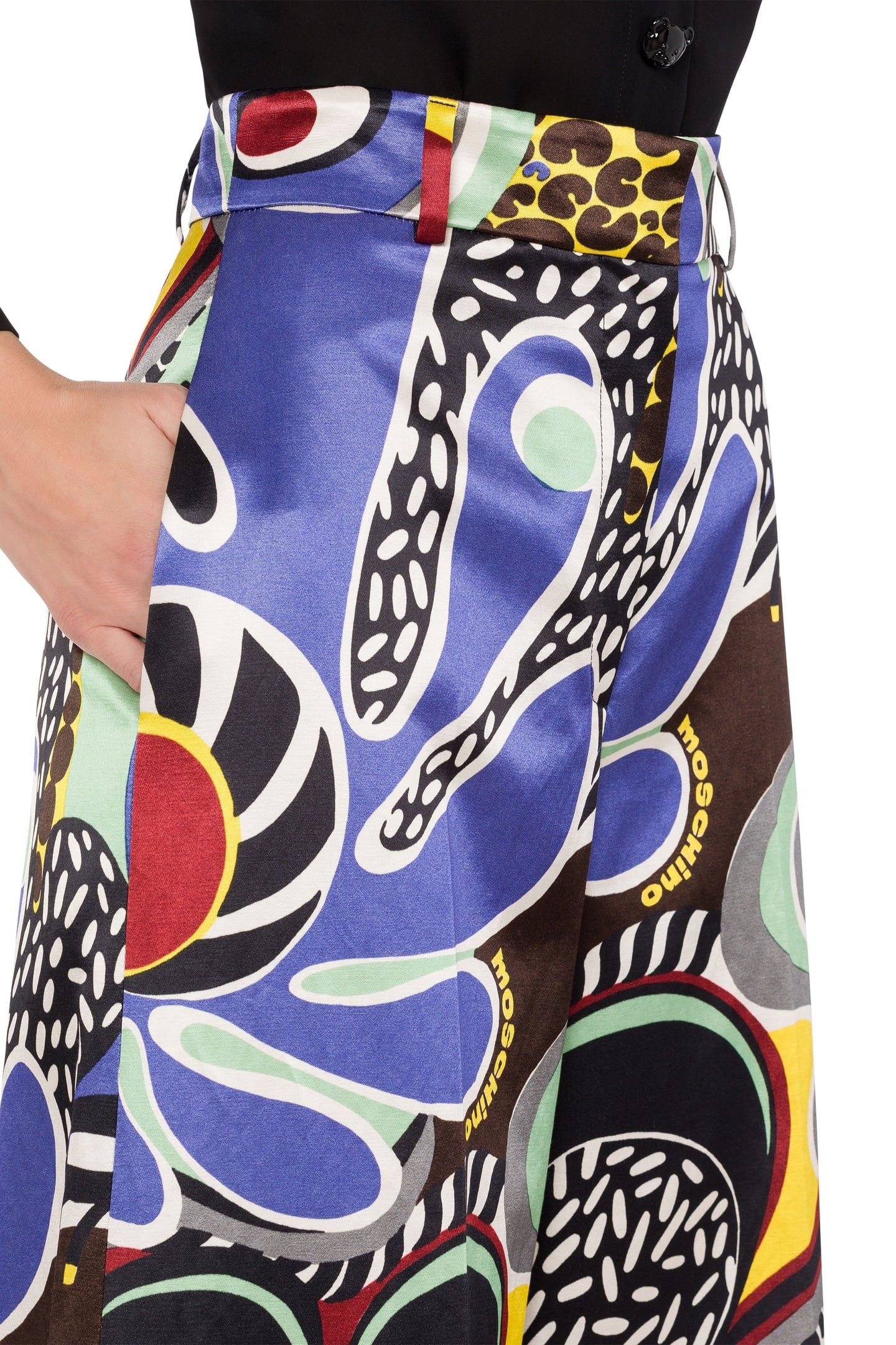 PSYCHEDELIC PRINT PALAZZO TROUSERS BLACK 4