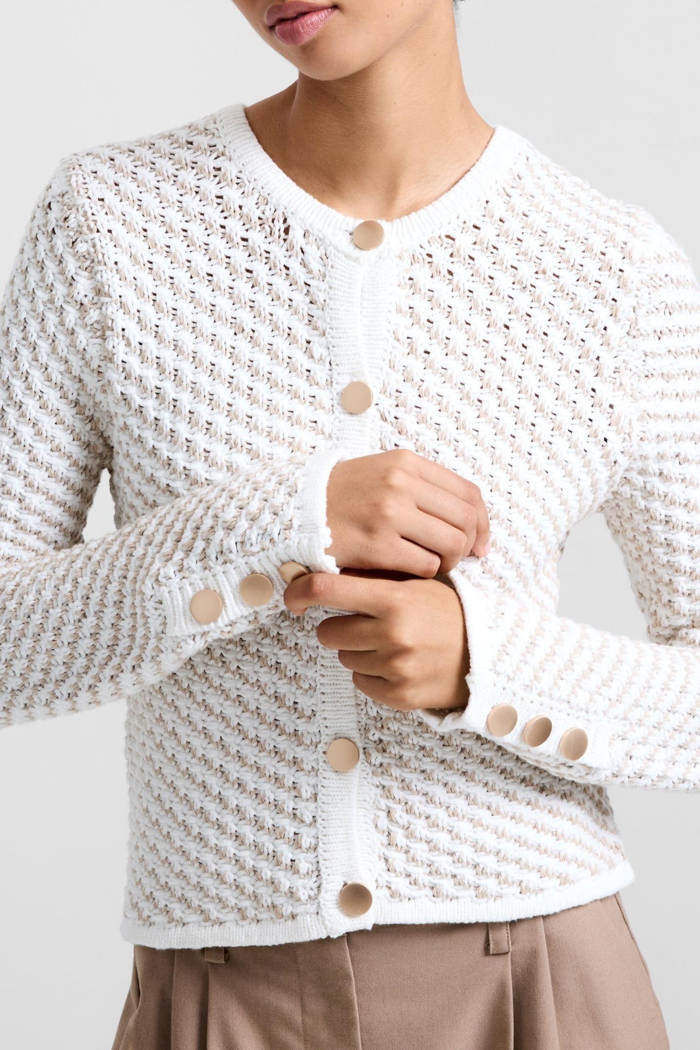 JANAI TEXTURED CARDIGAN WINTER WHITE 4