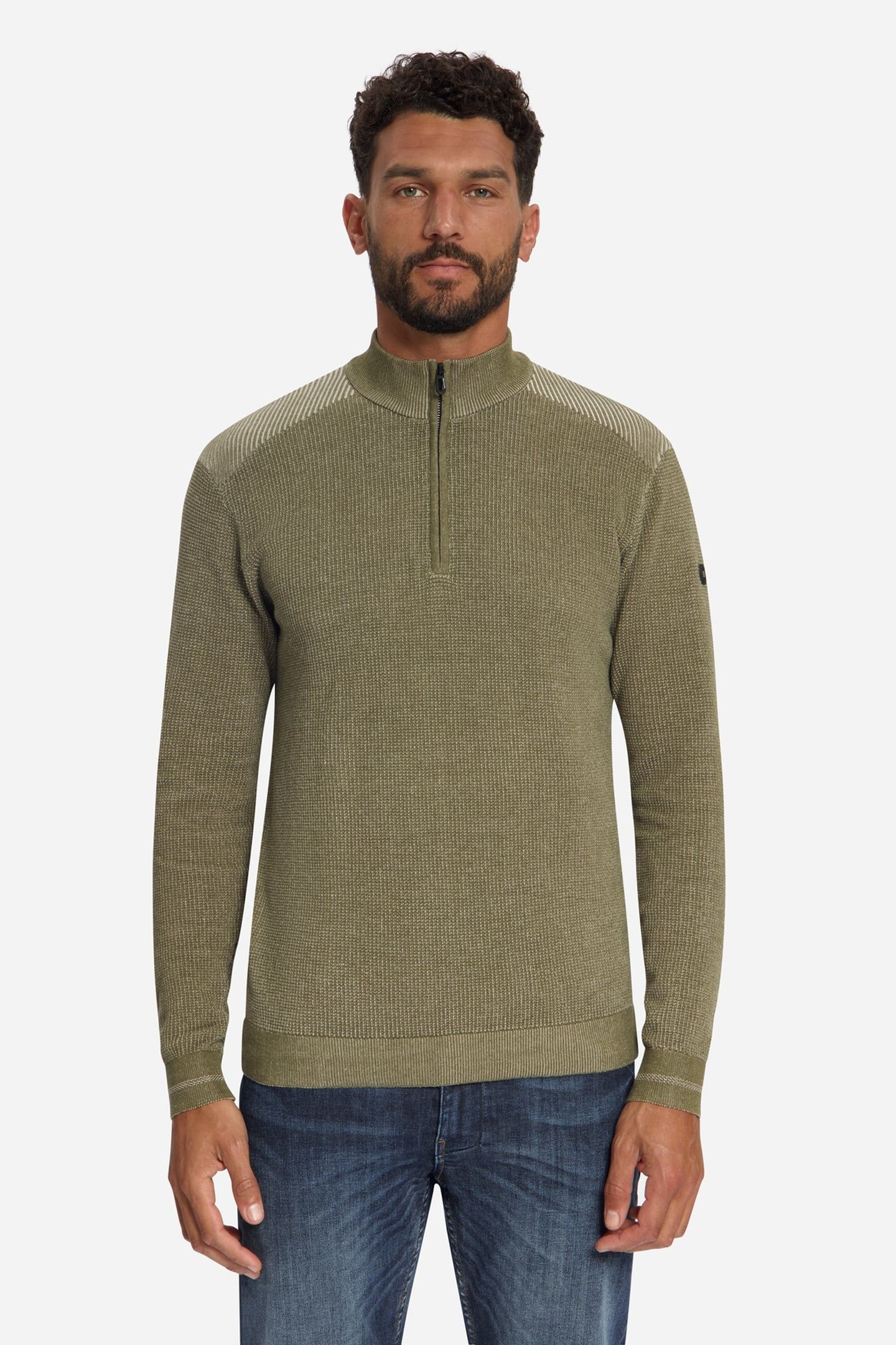 PULLOVER HALF ZIP PLATED MOSS 2
