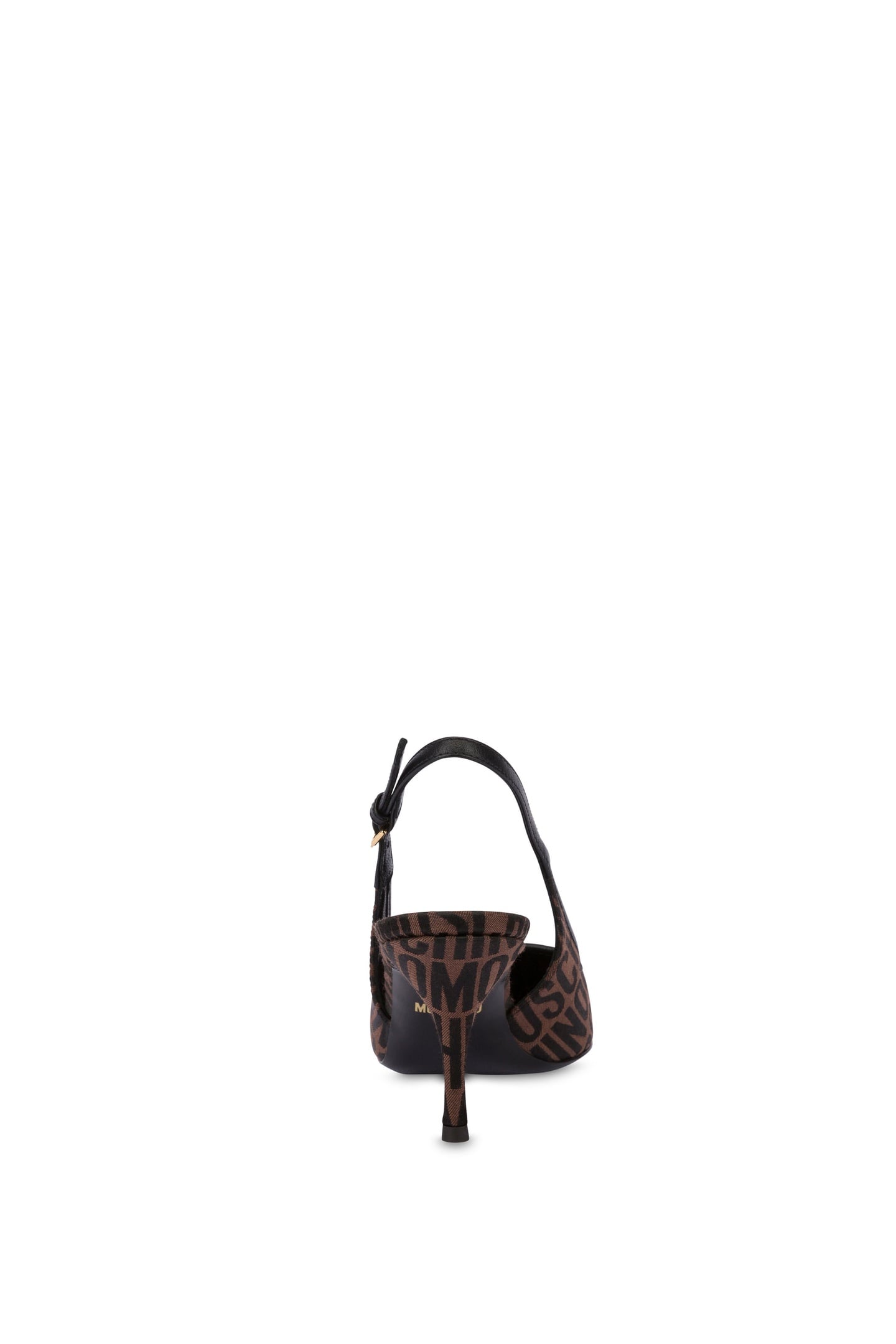 SLINGBACK IN NYLON ALLOVER LOGO BROWN 3