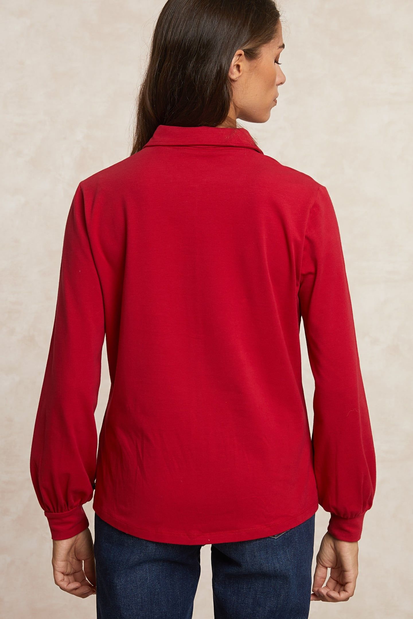 BUTTONED BLOUSE WITH BOW RED 2