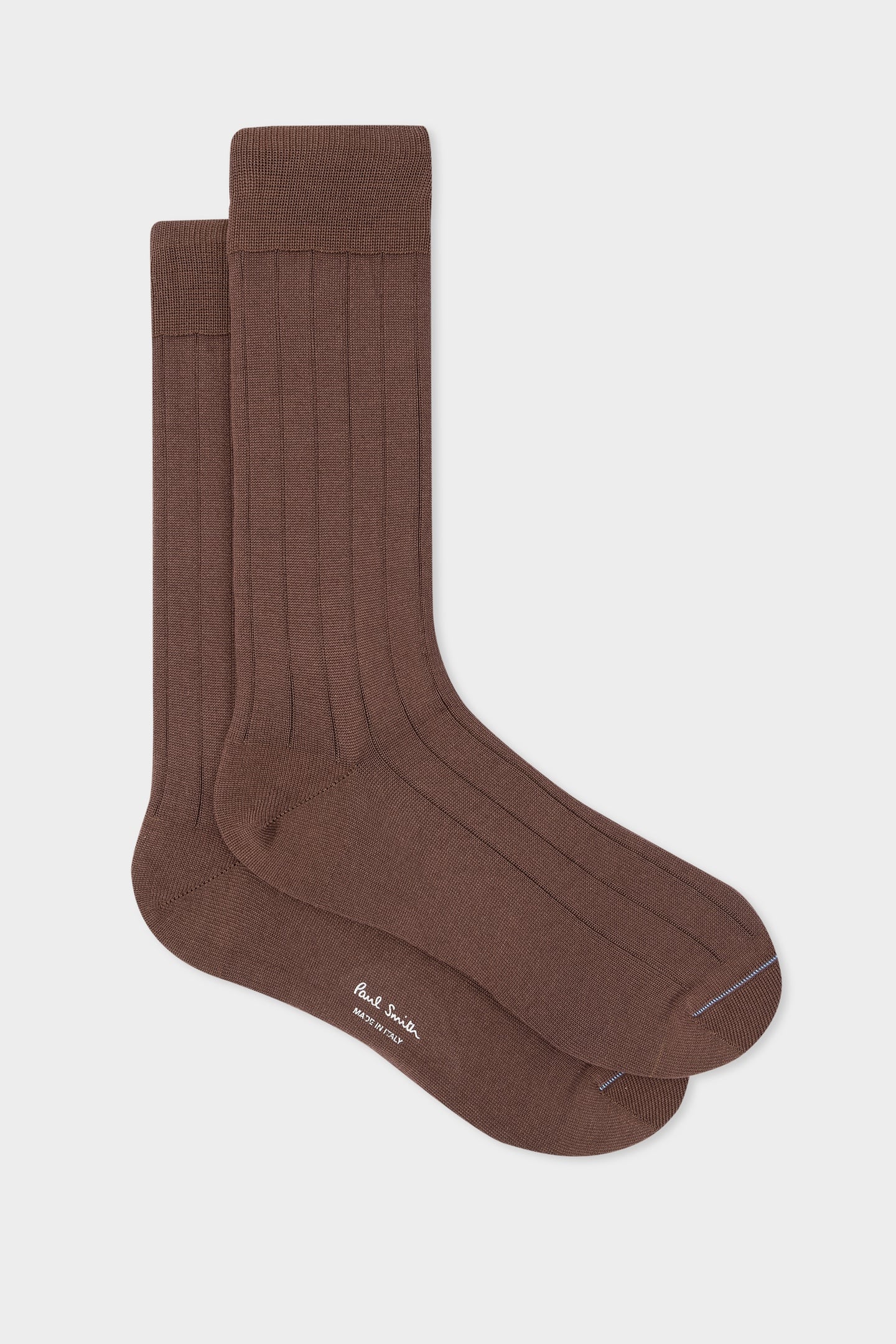 MEN SOCK PLAIN RIB CHOCOLATE 2