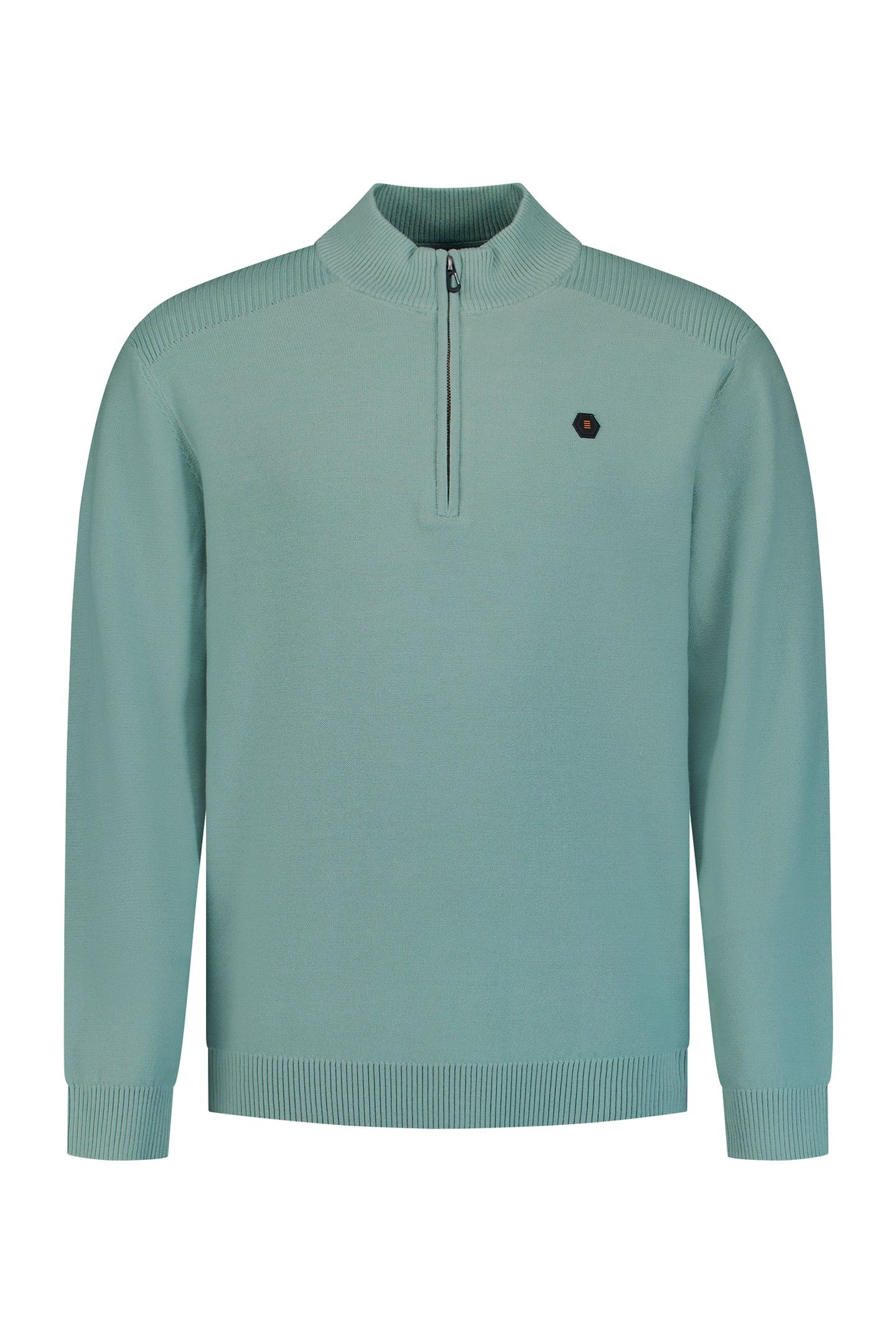 PULLOVER HALF ZIP SHOULDER DETAIL DUSTY BLUE 3
