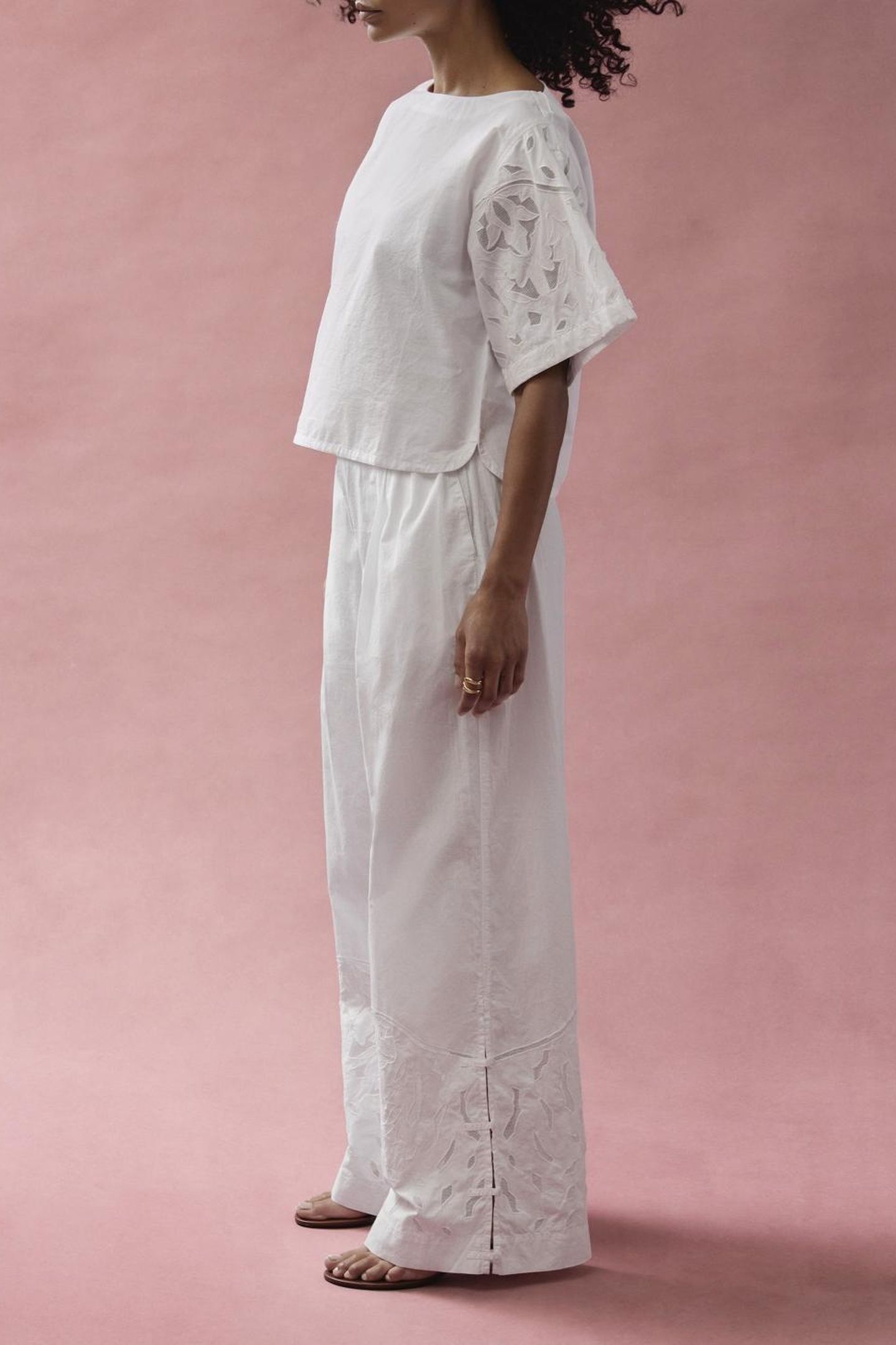 PANTS MOONFLOWER EMBR VERY WHITE 1