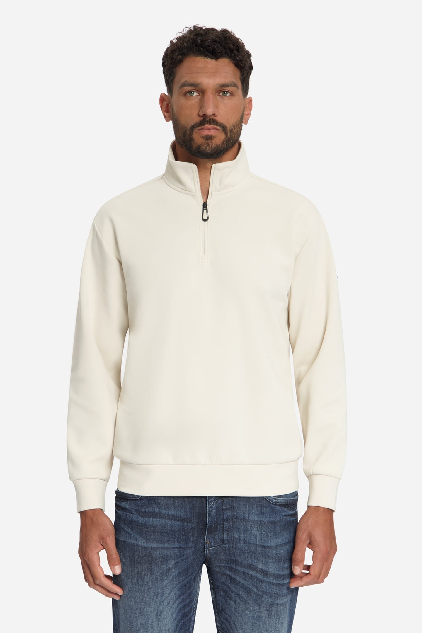 SWEATER HALF ZIP STONE 2