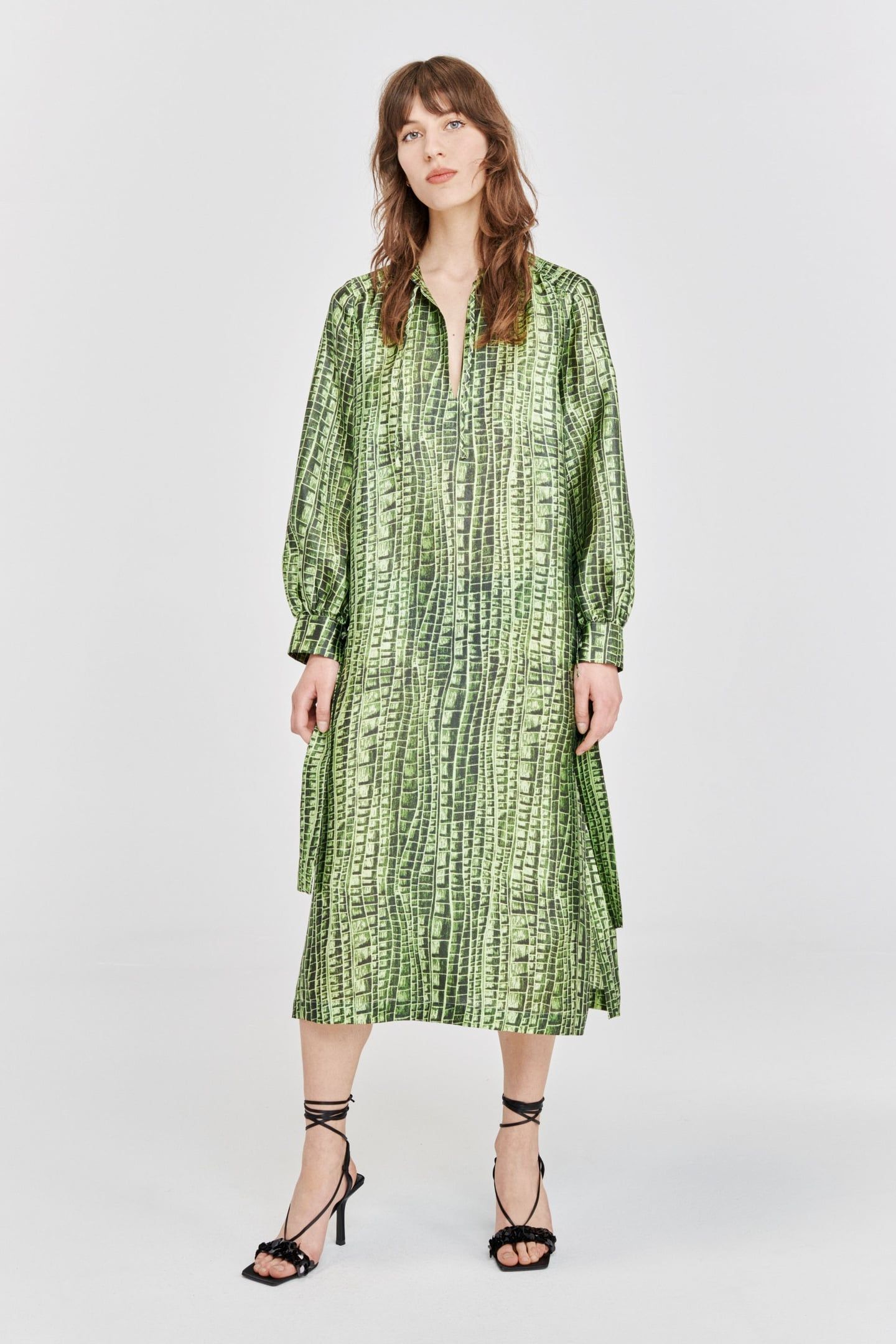 ARADIN DRESS GREEN REPTILE 1