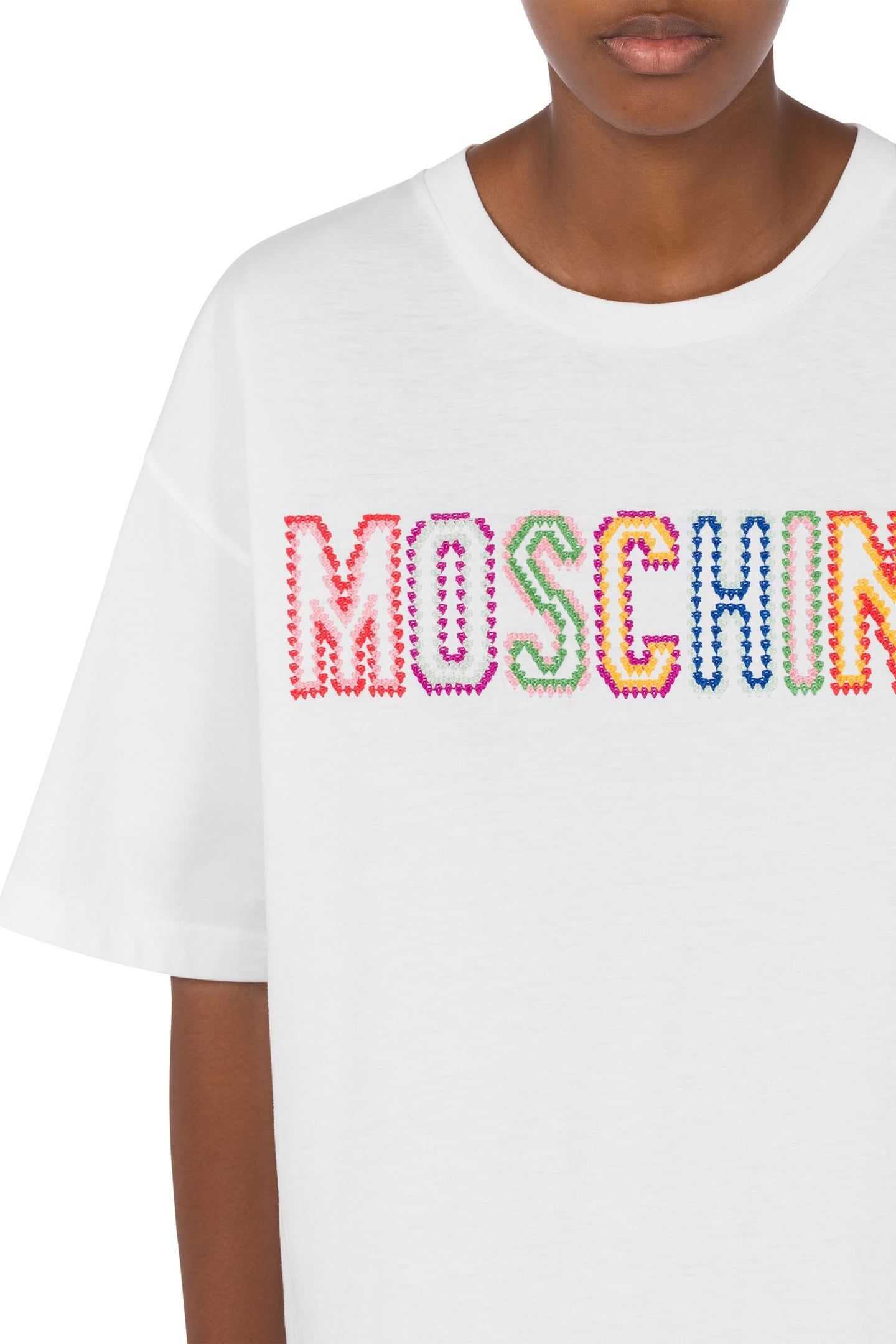 ORGANIC JERSEY CROCHET LOGO T-SHIRT WHITE 4