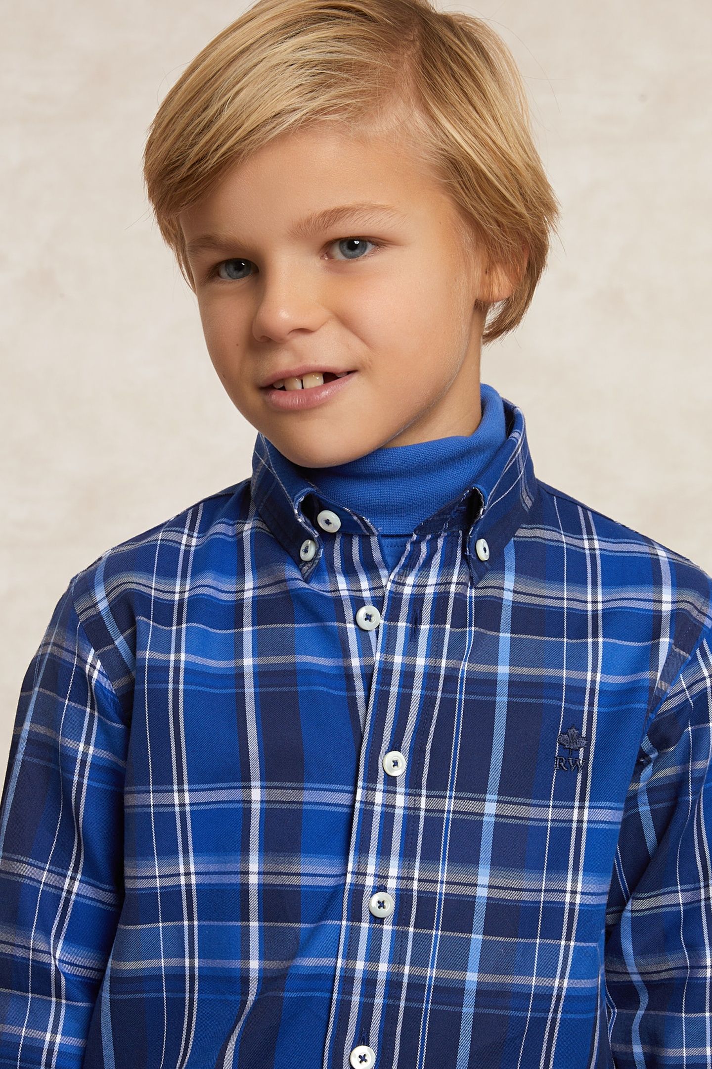 CUSTOM FIT CHECKED FLANNEL SHIRT BLUE/WHITE 4