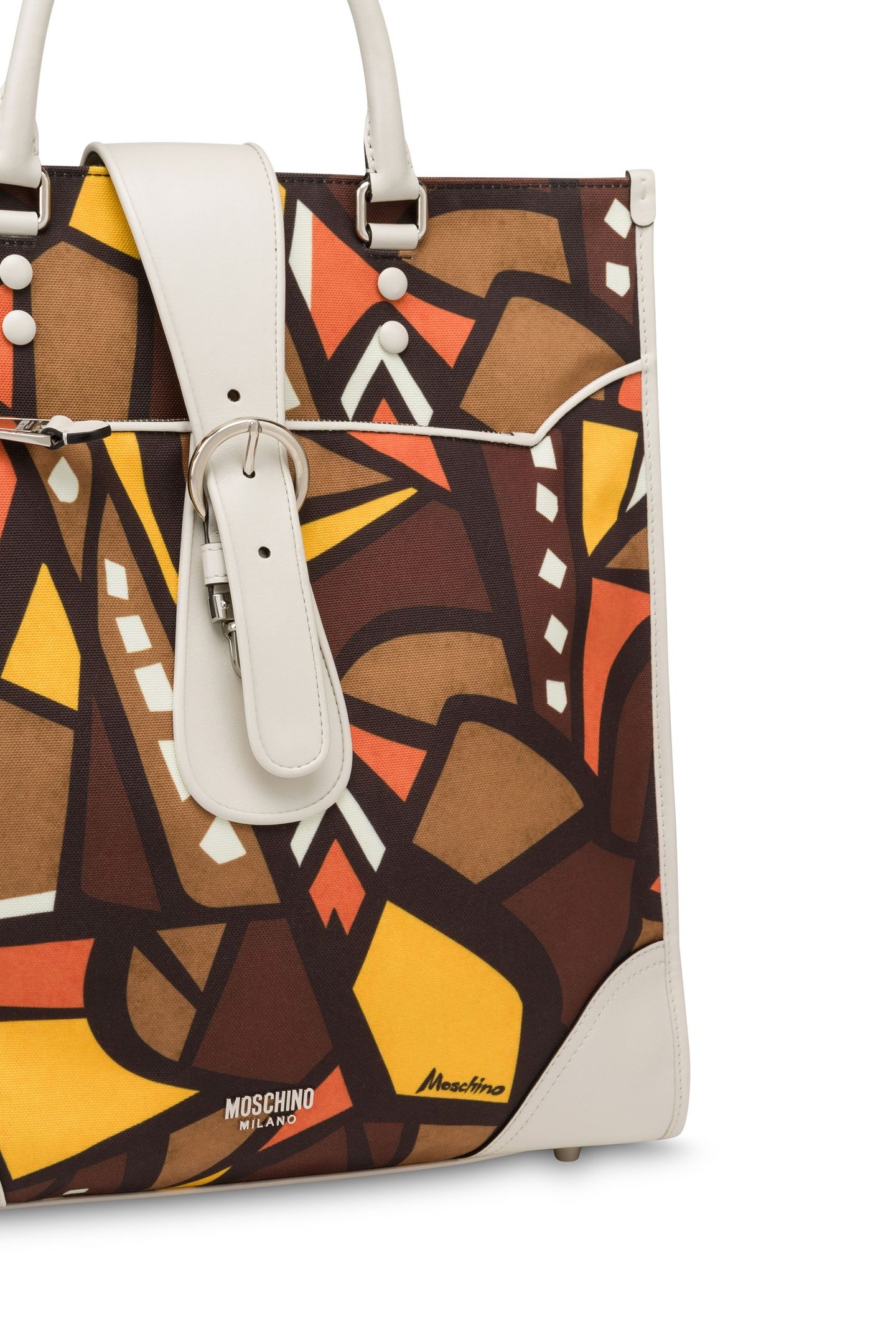 SHOPPER IN CANVAS WOOD PRINT BROWN 4