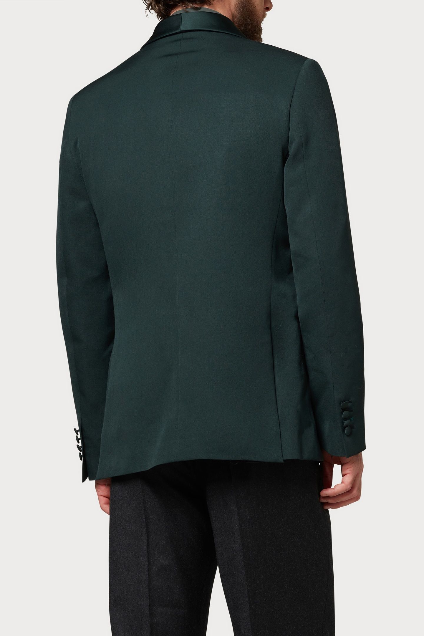 MENS TAILORED FIT 1 BTN JACKET PETROL GREEN 2