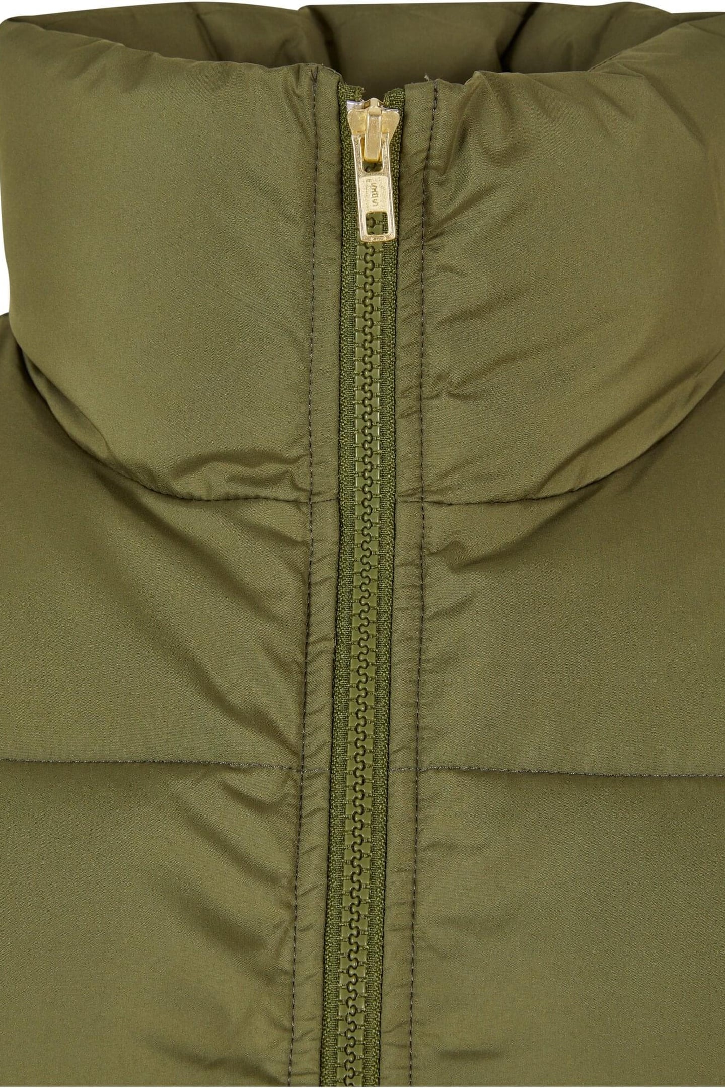 LADIES WAISTED PUFFER VEST OLIVE 8