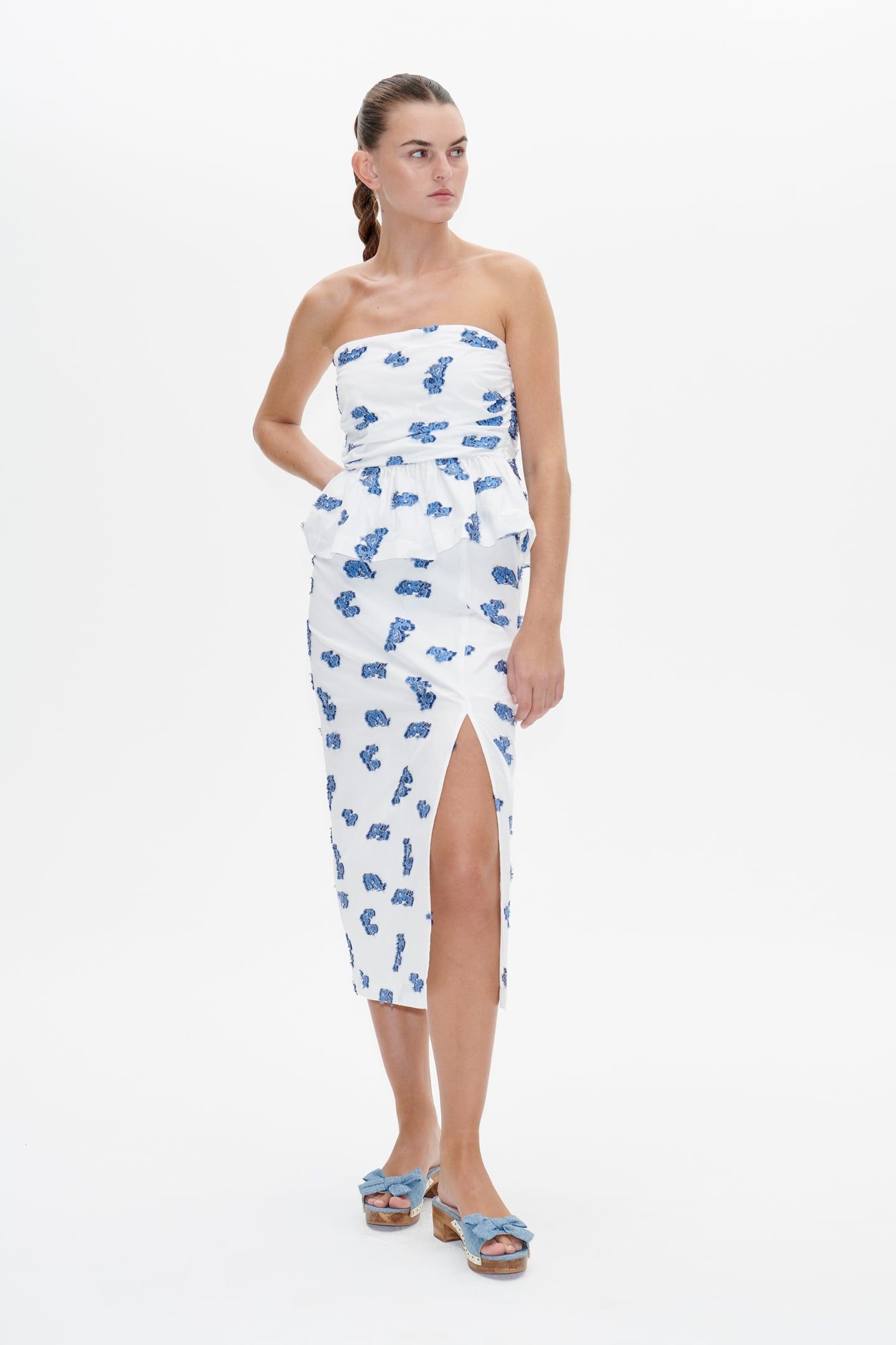 SAMAR SKIRT BLUE BOUQUET JACQUARD 1