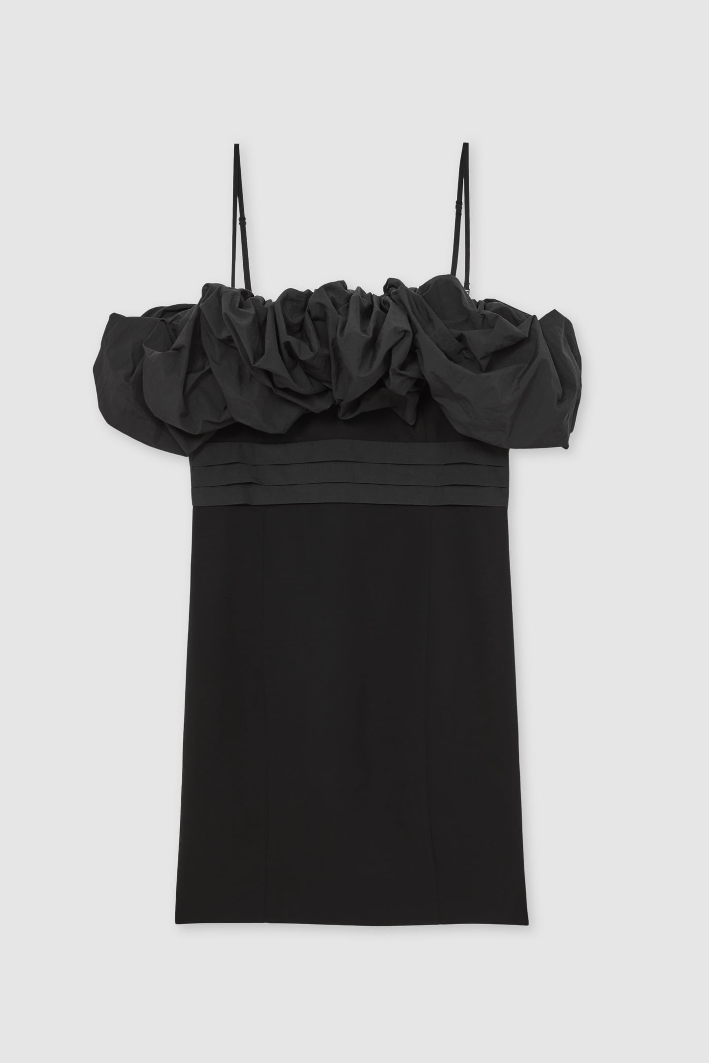 SCULPTURAL BANDEAU MIDI DRESS BLACK 3