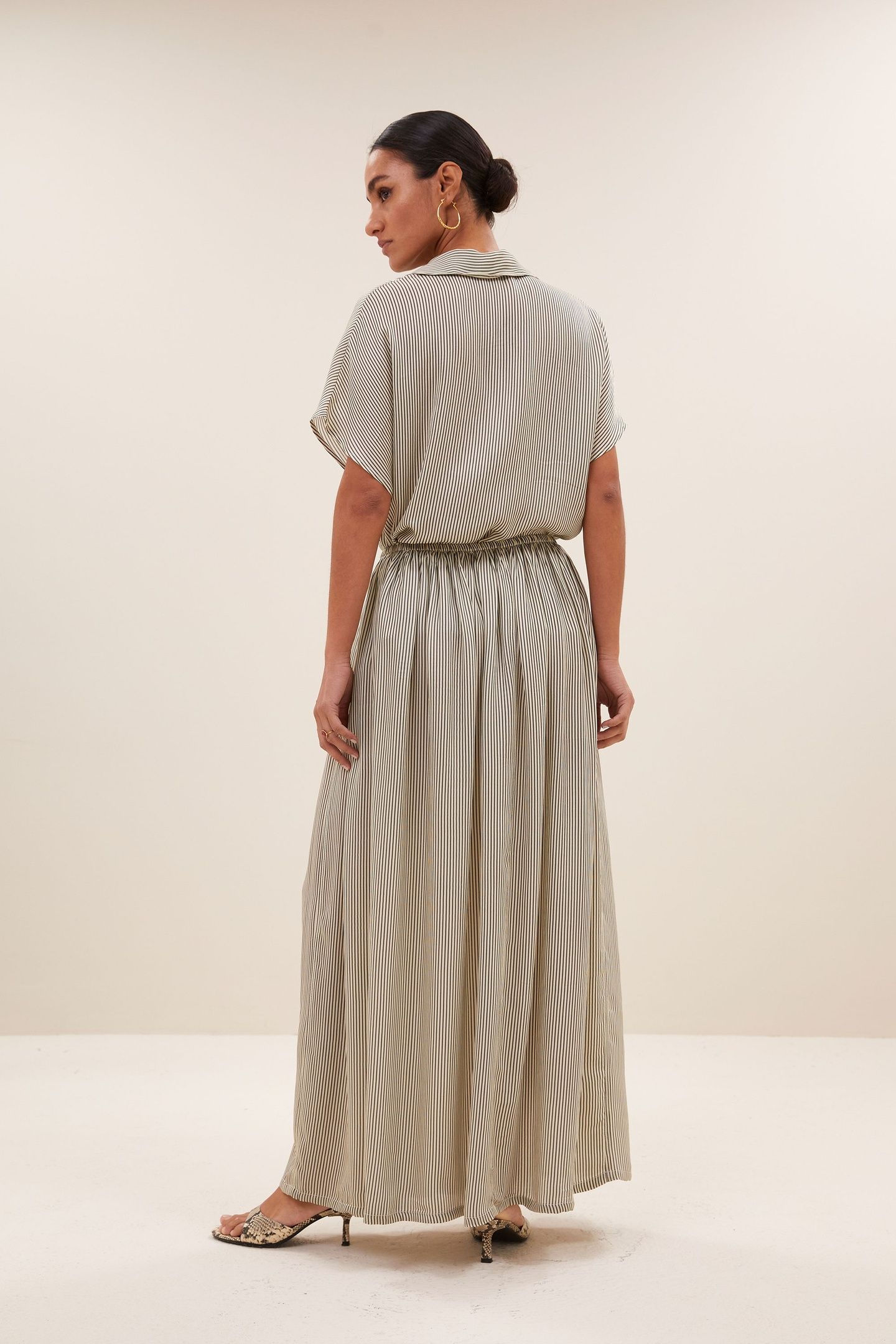 REVA VISCOSE STRIPE SKIRT GRAPHITE STRIPE PRINT 4