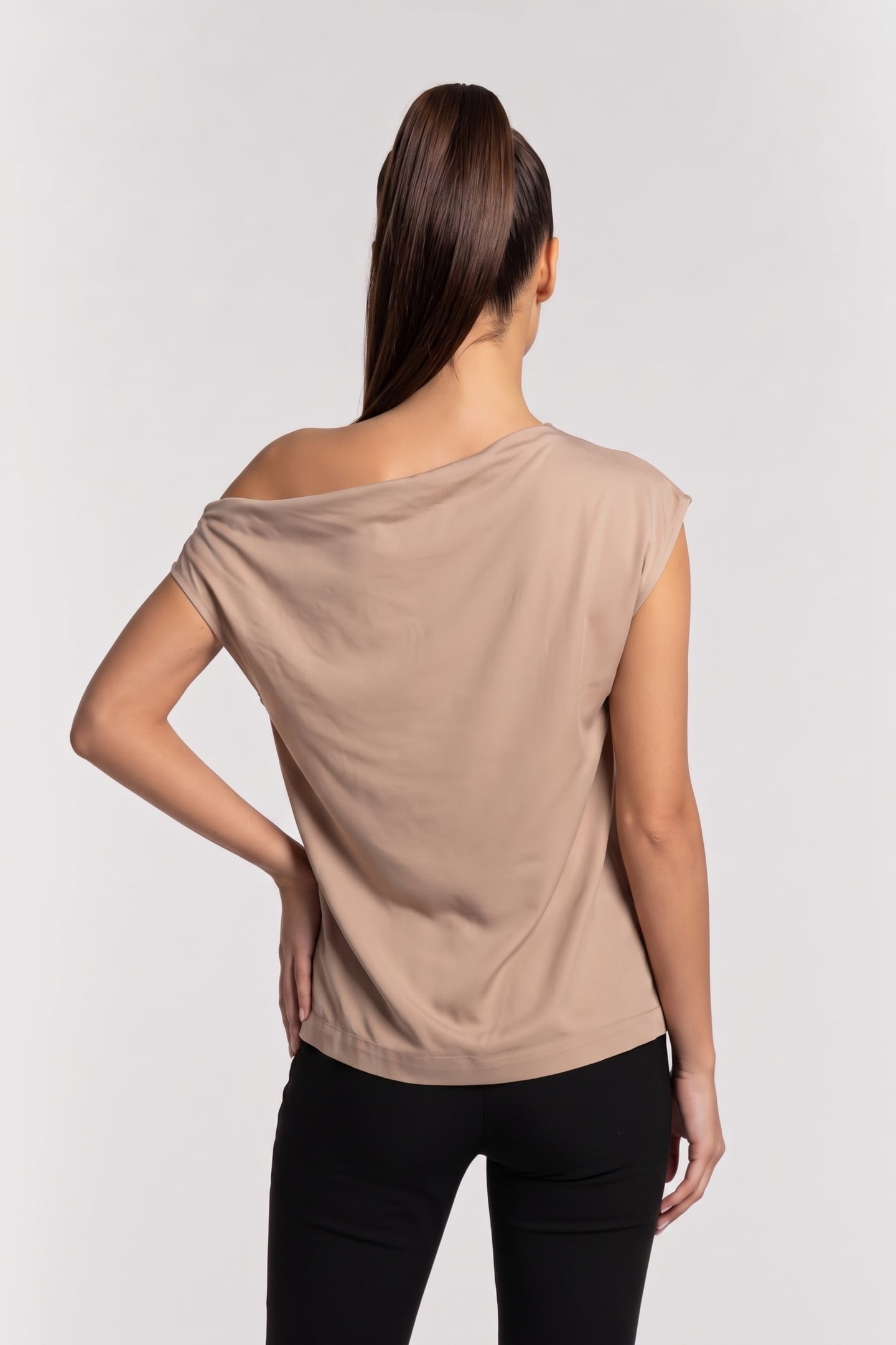 DORIAN DRAPED SS TOP NATURAL ALMOND 3