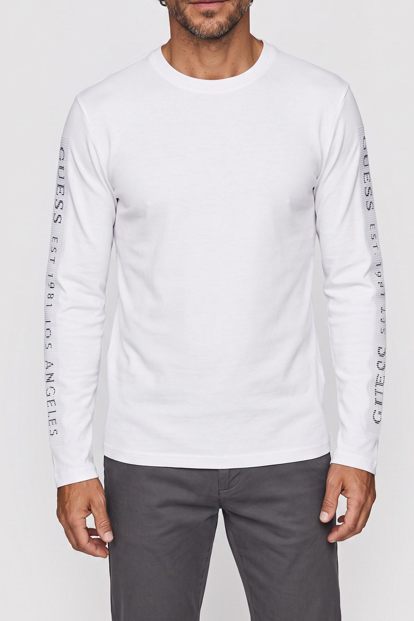 CN LS SLEEVES LOGO T PURE WHITE 1