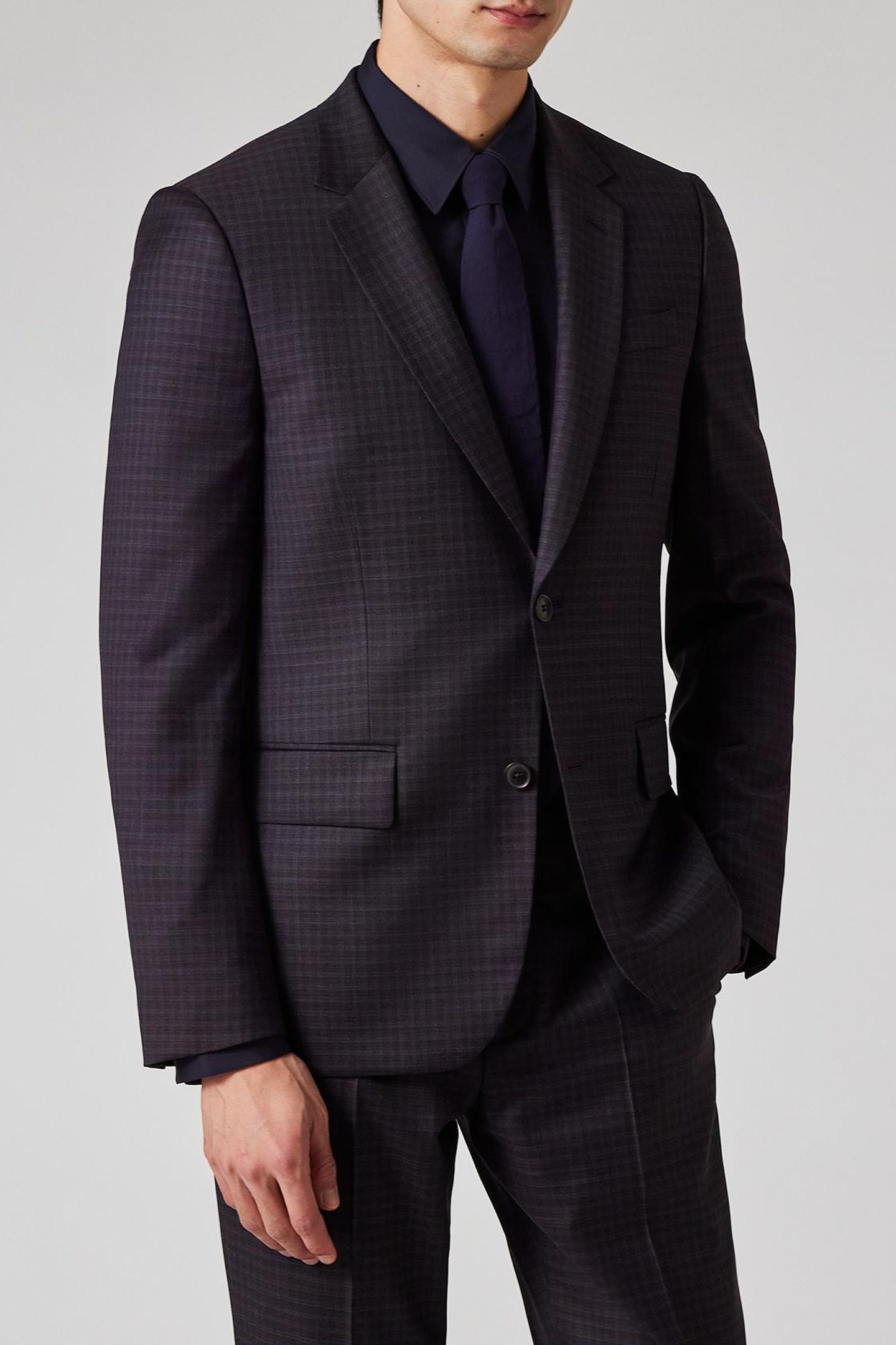 MENS TAILORED FIT 2BTN SUIT DARK VIOLET 2