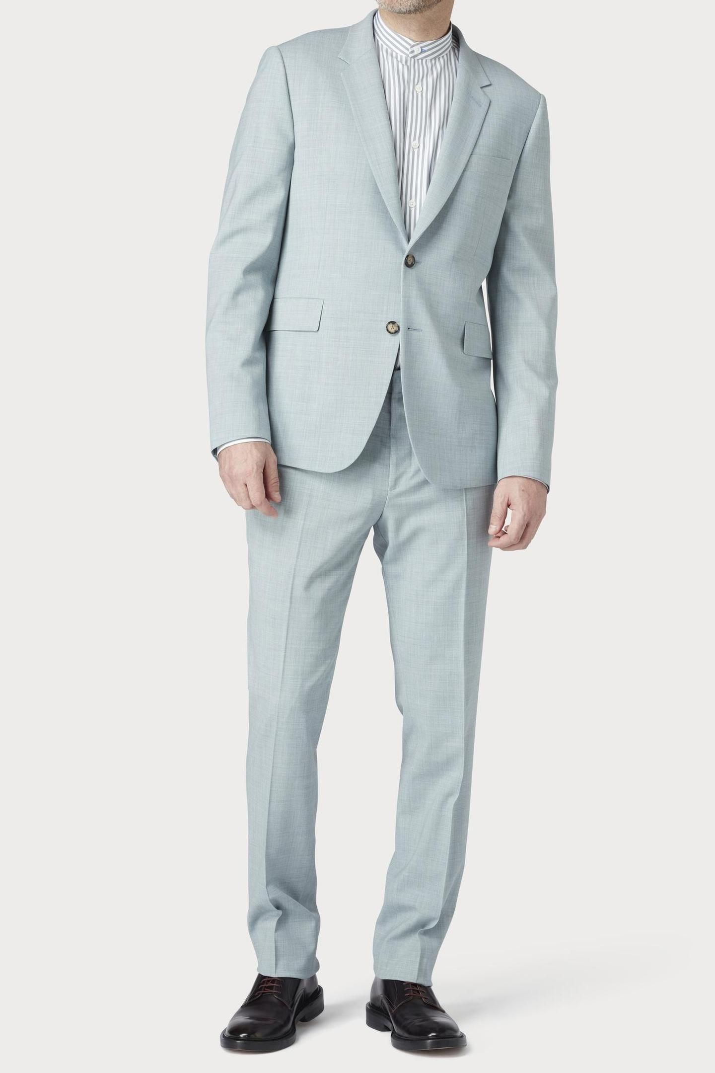MENS SLIM FIT 2BTN SUIT LIGHT BLUE 3
