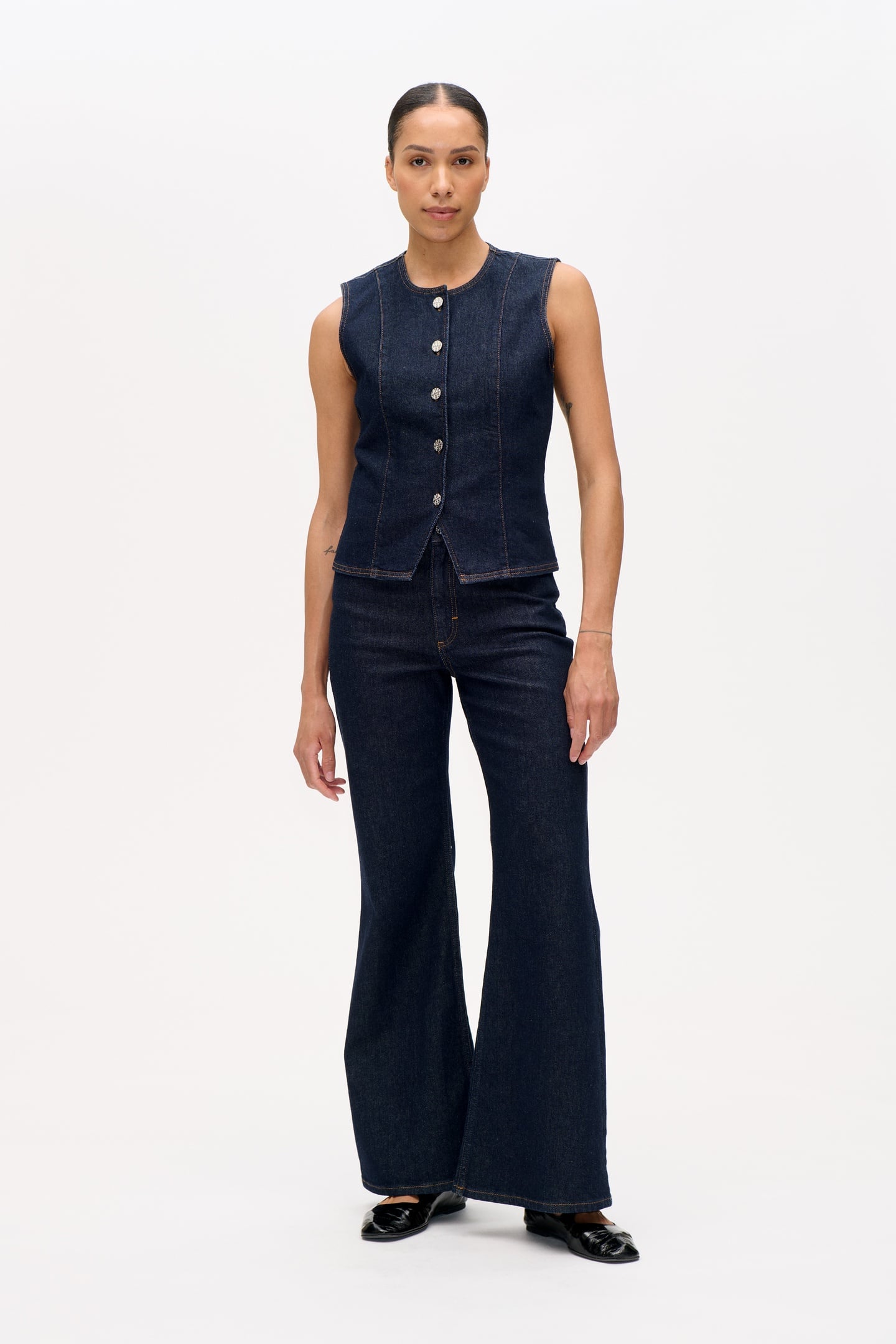 MENE BLOUSE DARK DENIM WASH 2