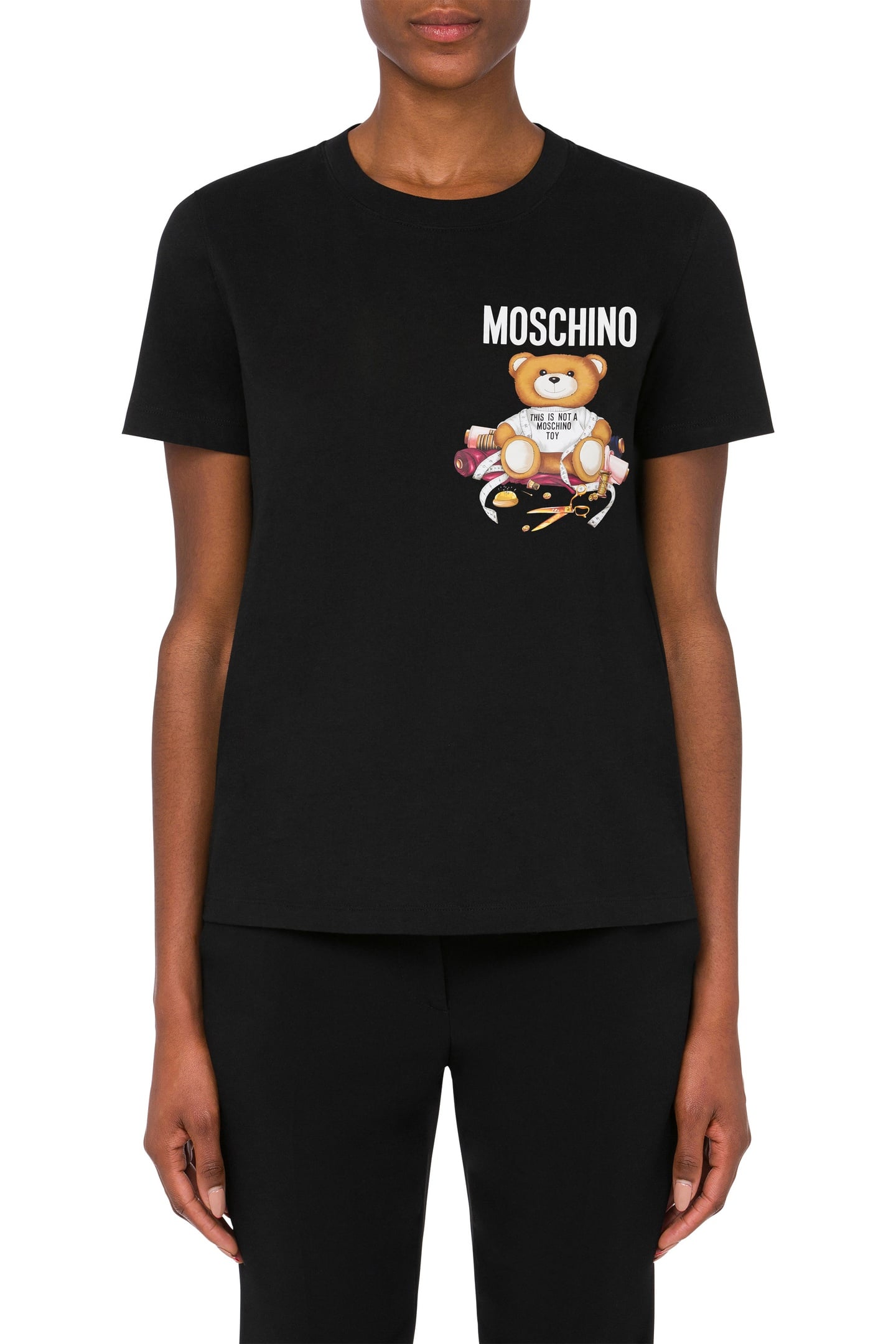 SARTORIAL TEDDY BEAR ORGANIC JERSEY T-SHIRT BLACK 1