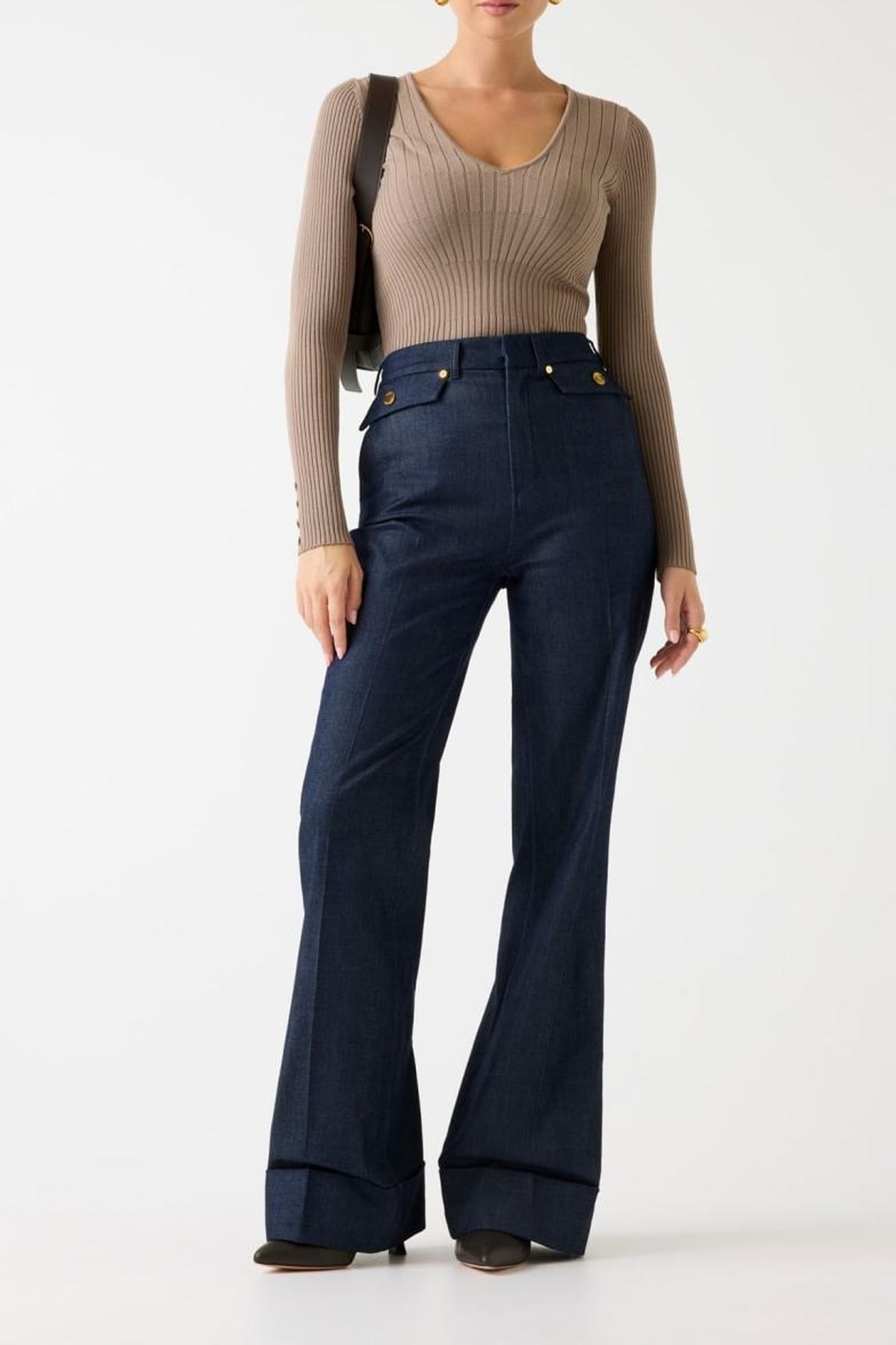 AGATHE LS VN TOP SWE SILK TAUPE 2