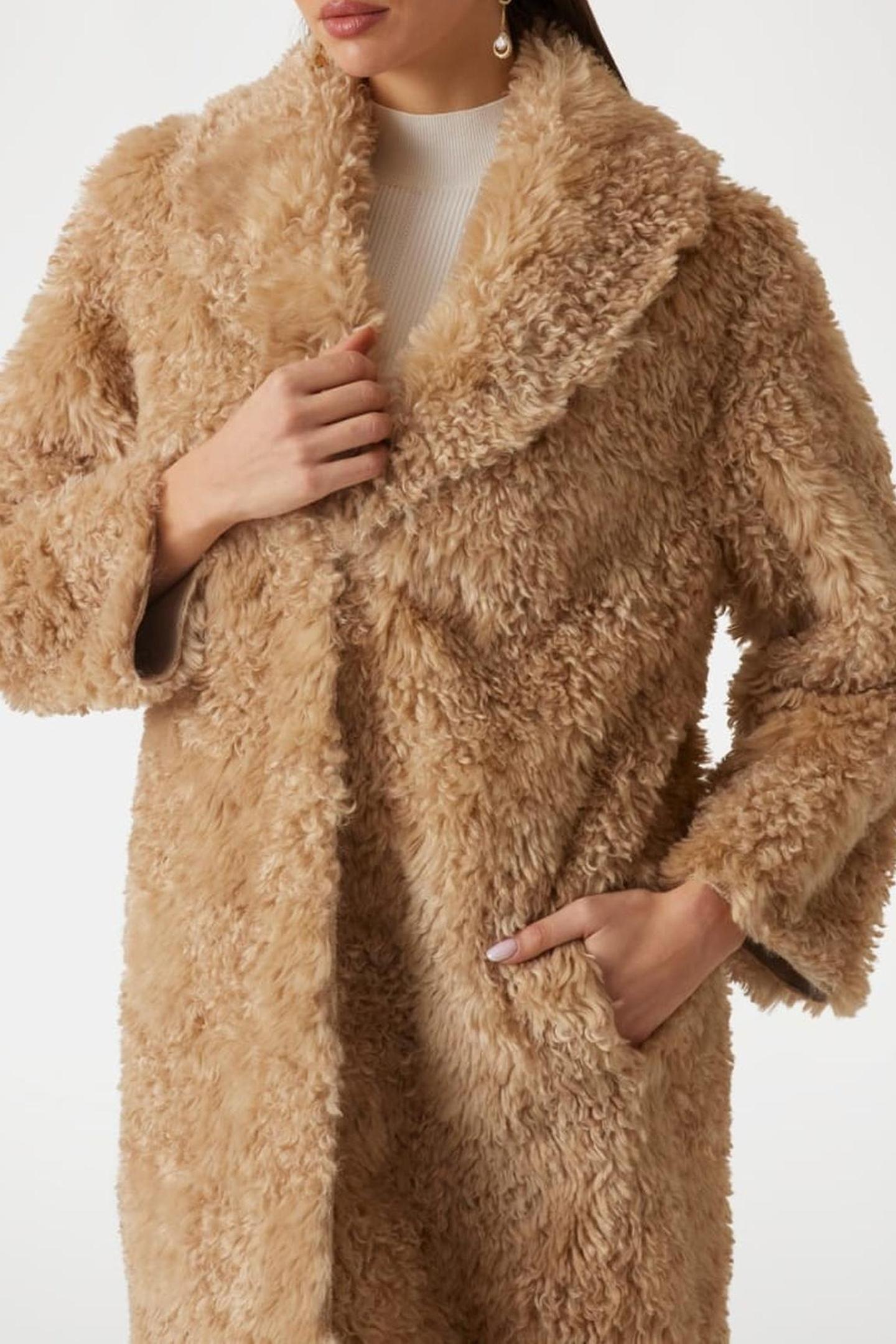 MARGOT LONG FAUX FUR DESERT MUD MULTI 9