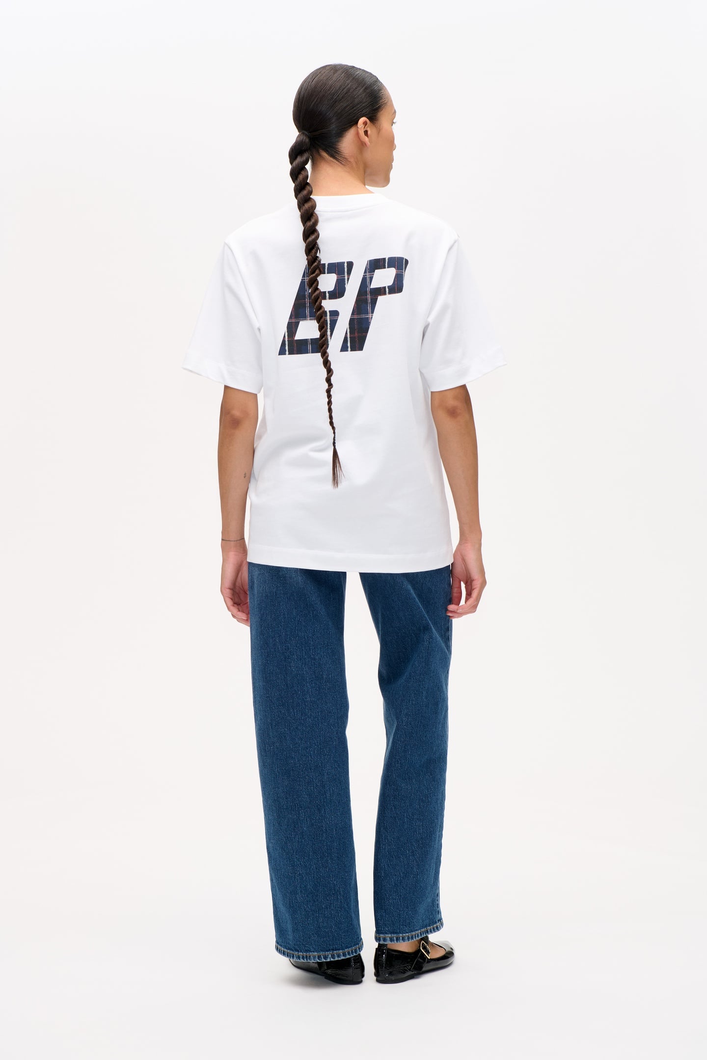 JANINA T-SHIRT NAVY CHECK 3