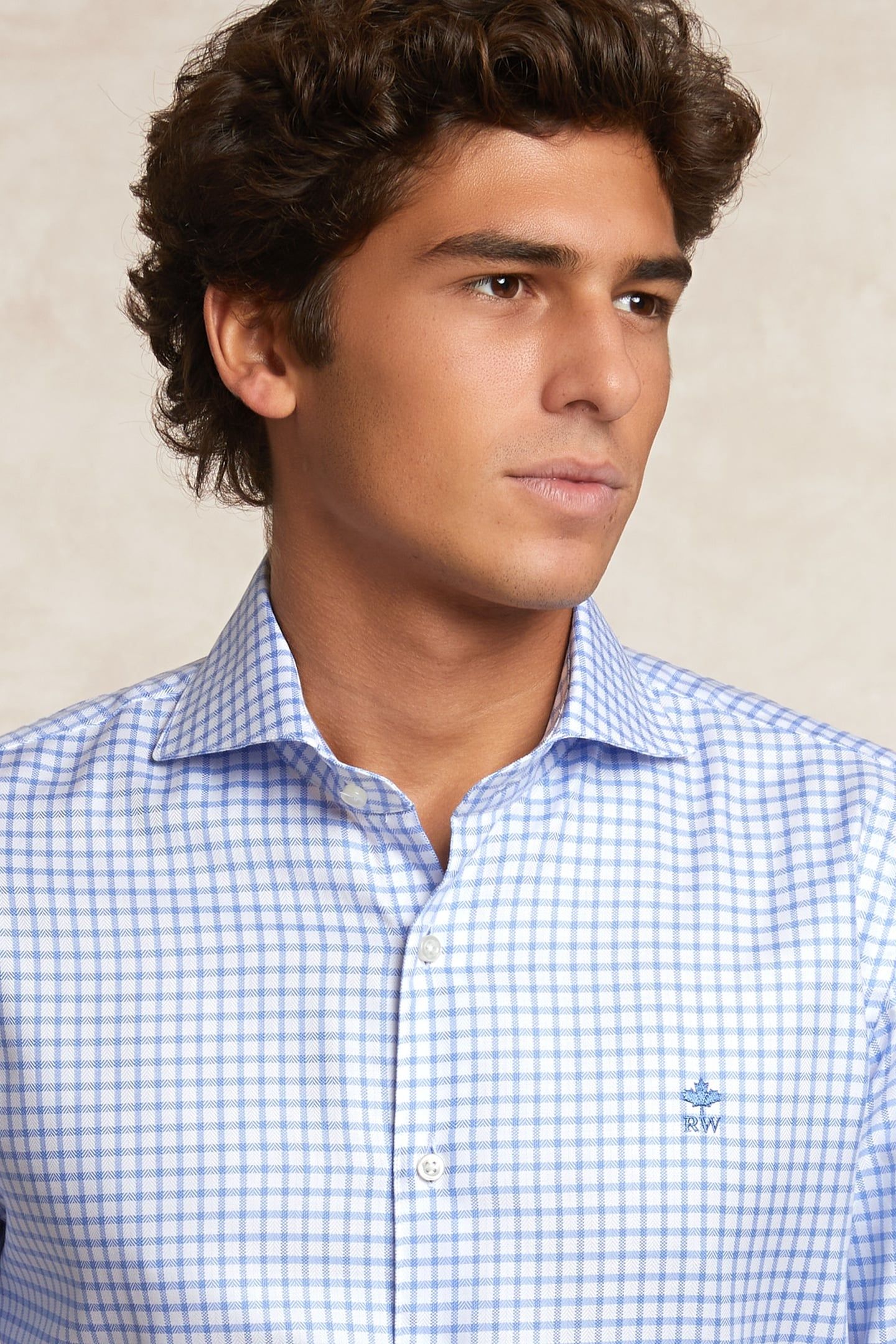 CUSTOM FIT CHECKED SHIRT BLUE/WHITE 4