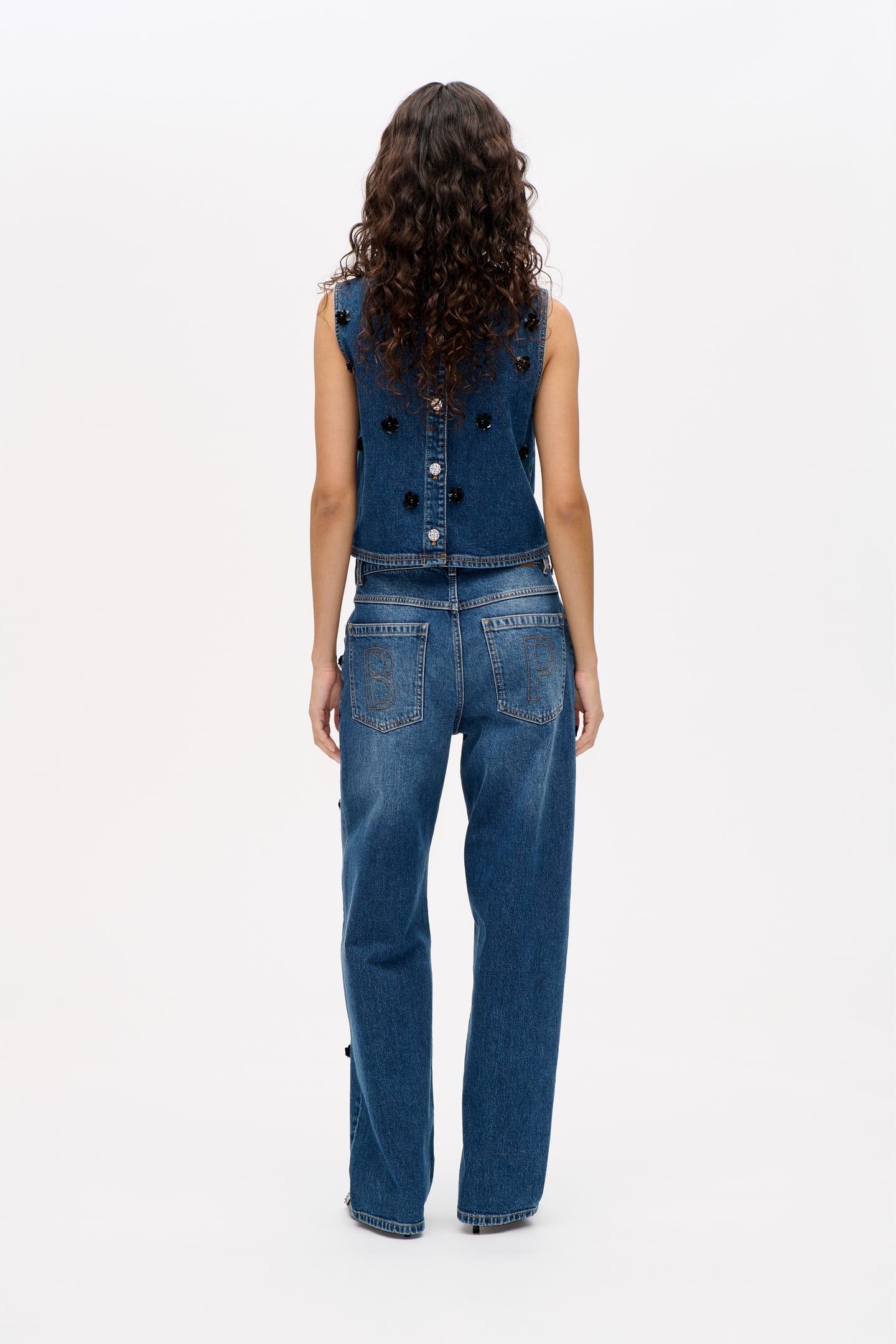 MADINE BLOUSE DENIM SEQUINCE FLOWER 3