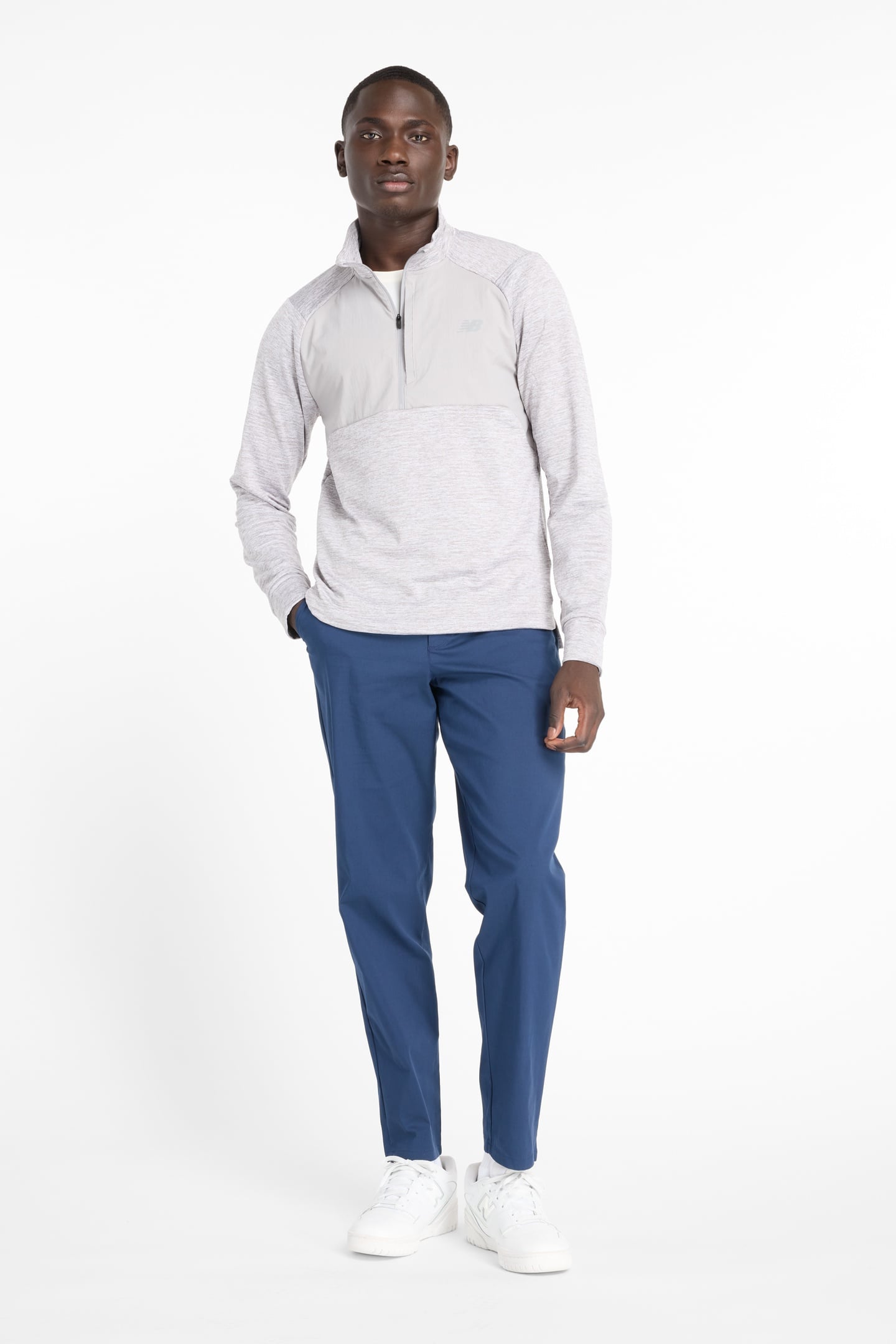 RC ESSENTIAL HEAT GRID 1/2 ZIP ATHLETIC GREY 3