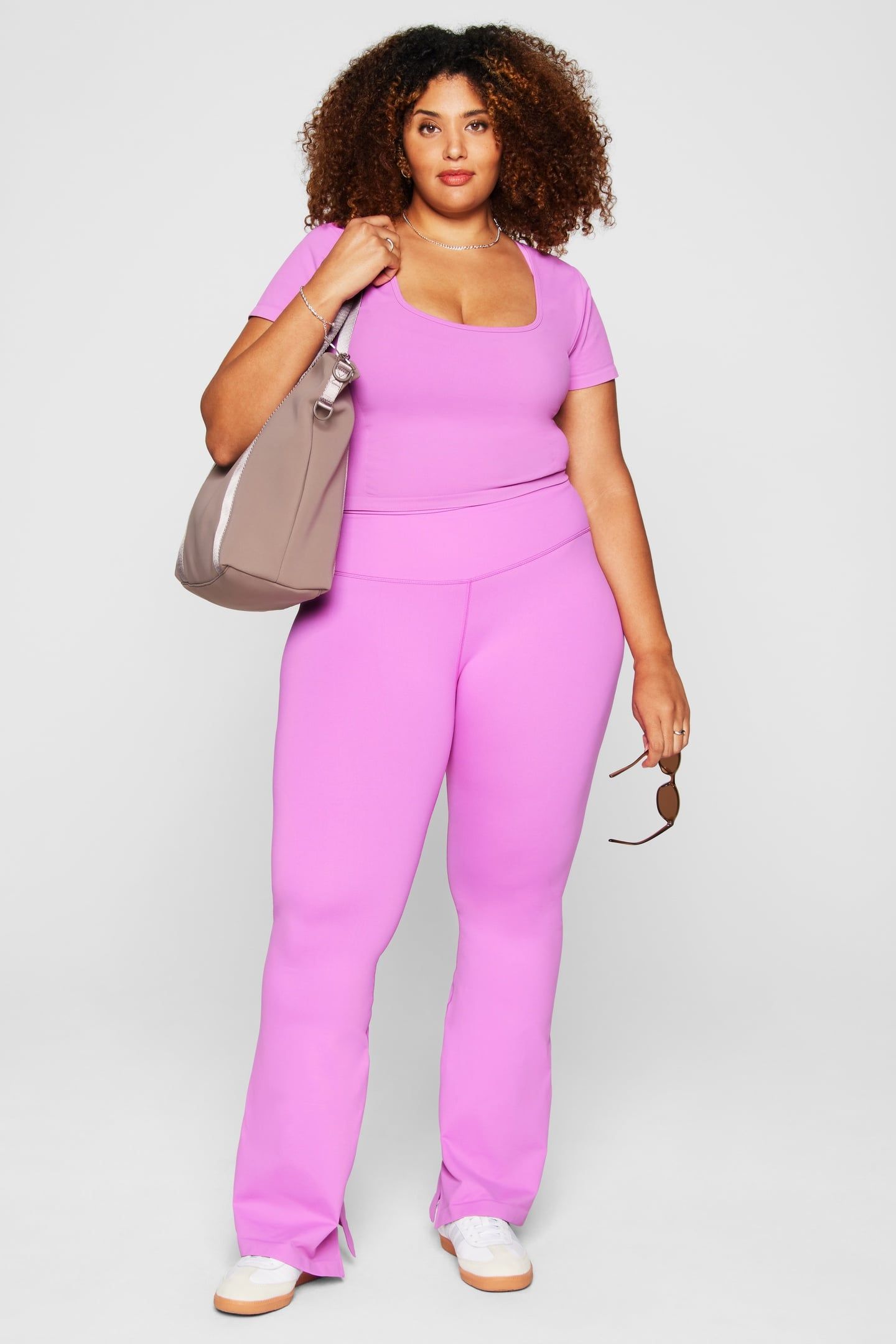 SLEEK SEAMLESS SCOOP NECK SHORT-SLEEVE TOP ELECTRIC ORCHID 2