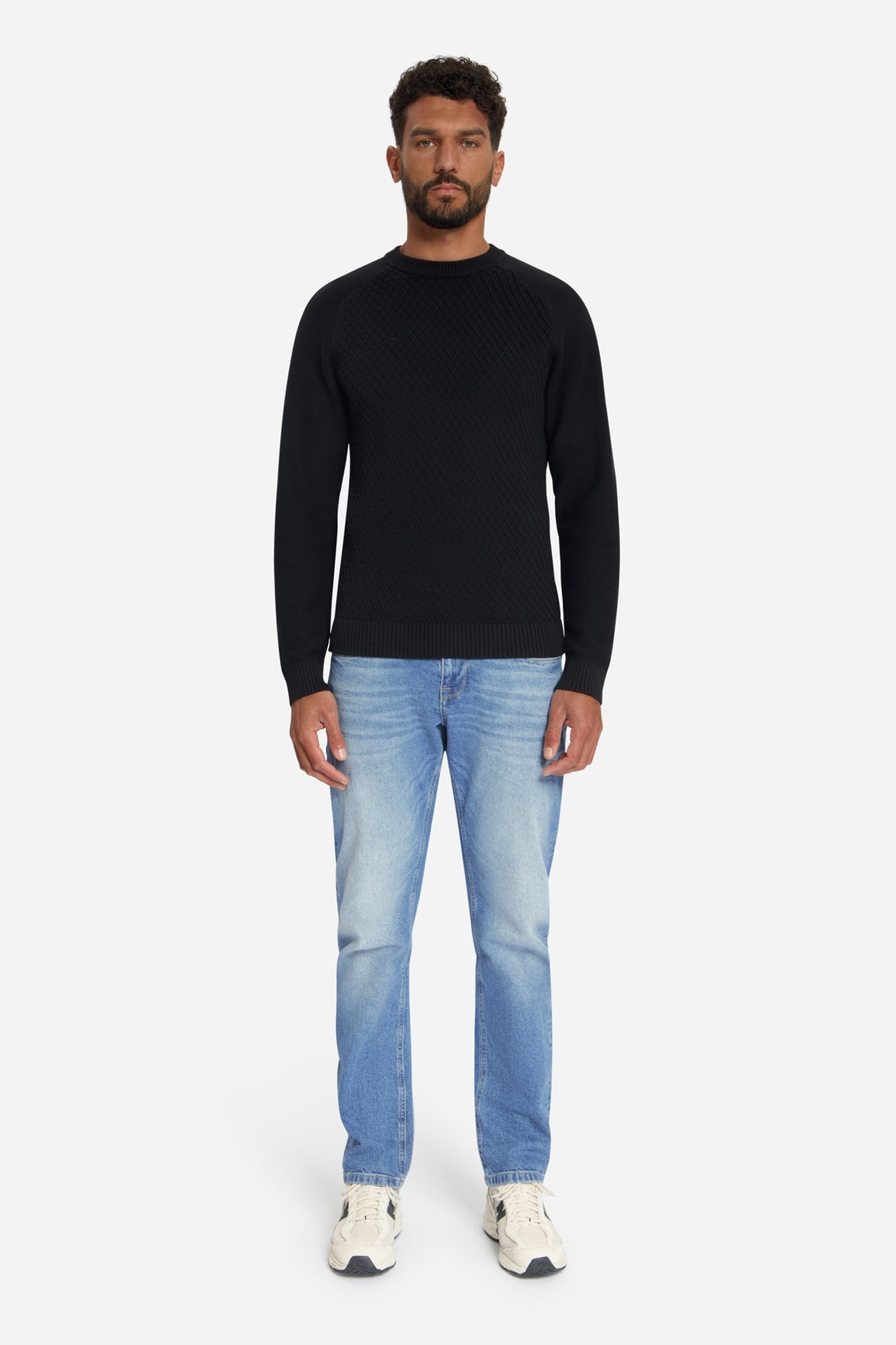 PULLOVER CREWNECK CABLE KNIT BLACK 4