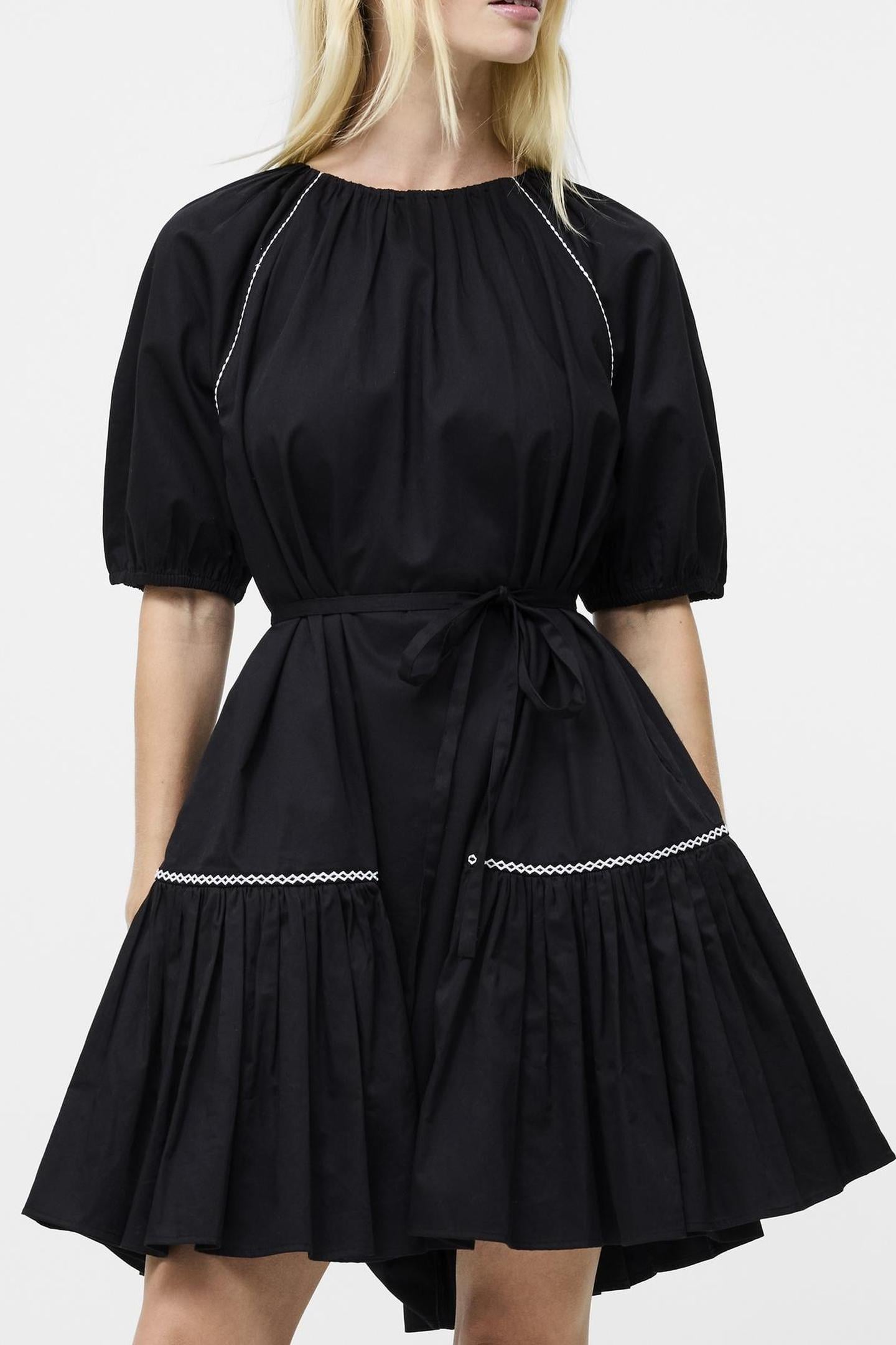 ALEXIS COTTN PLEATED MINI DRES BLACK 4