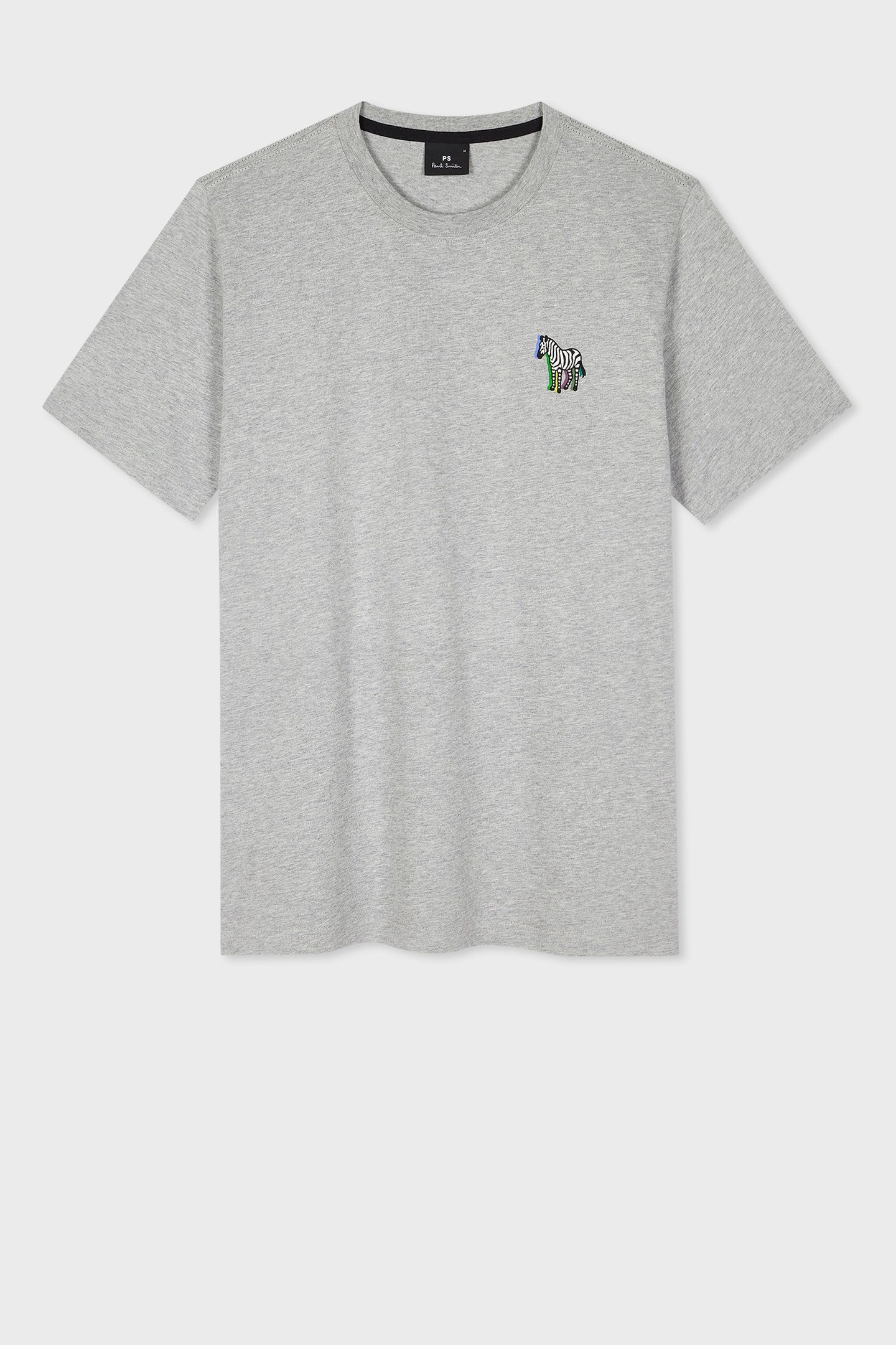 MENS REG FIT SS T SHIRT ZEBRA PUFF GREY MELANGE 4