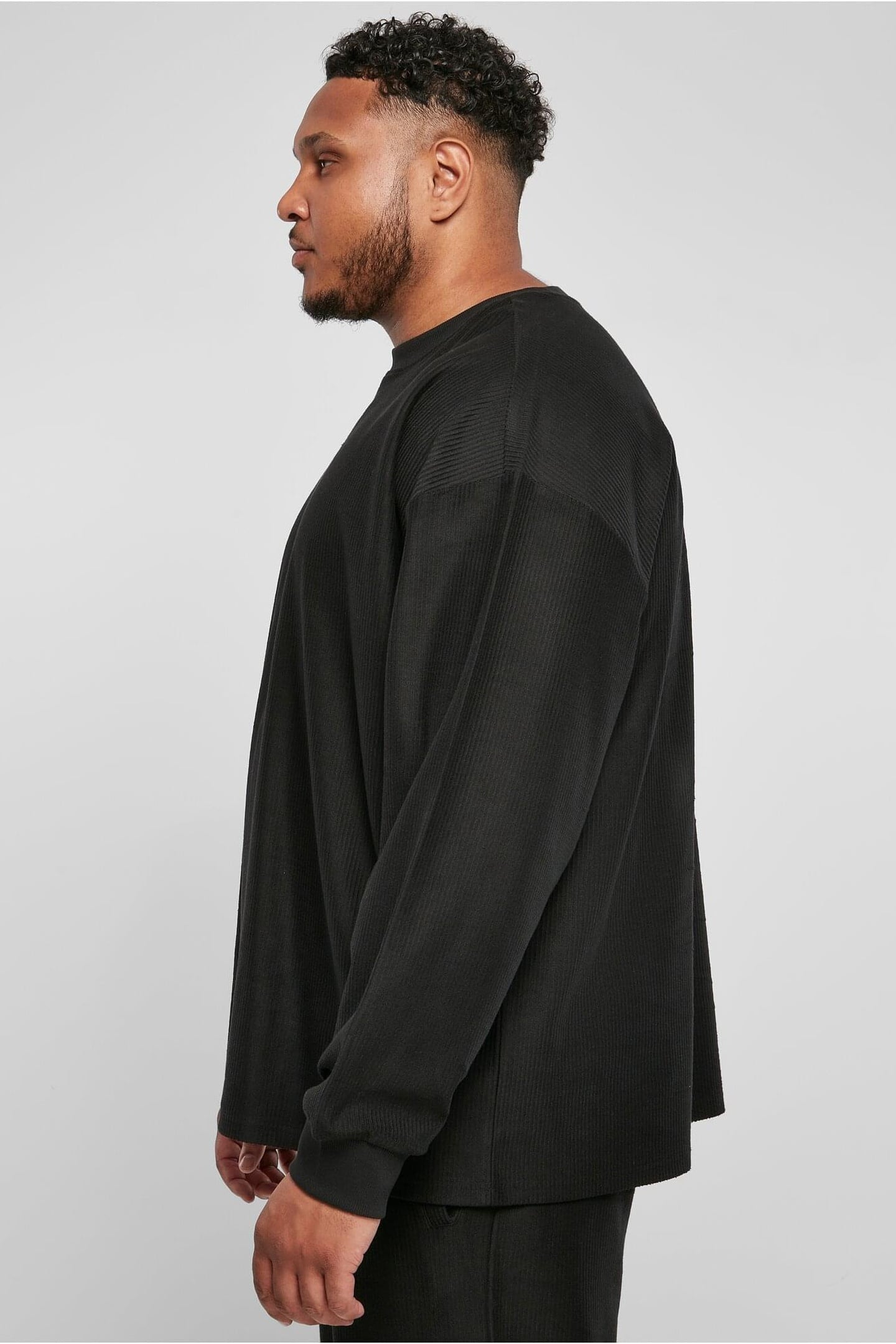 RIB TERRY BOXY CREW BLACK 7
