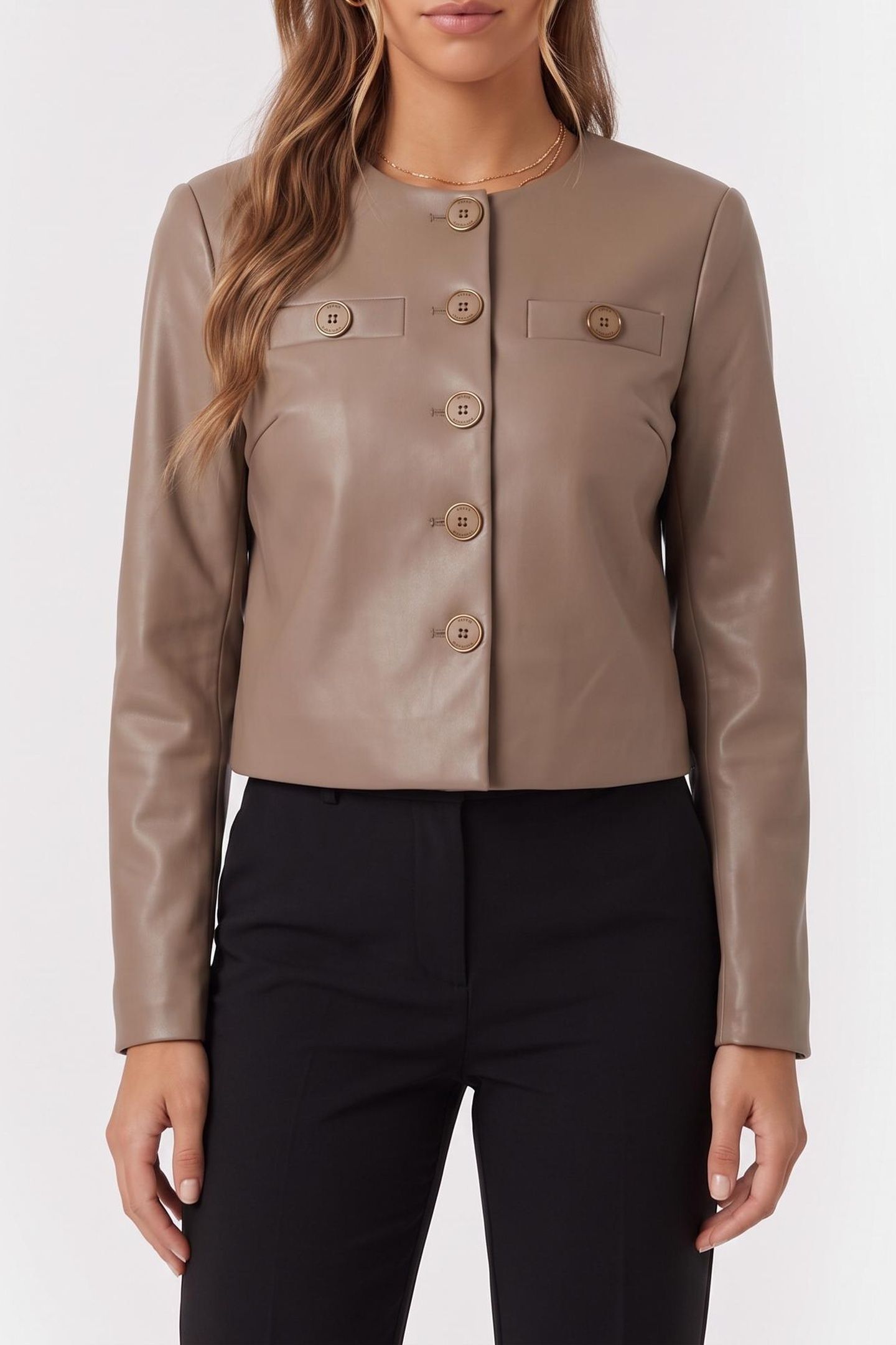 FERGIE CROPPED JACKE BUFF TAUPE 1