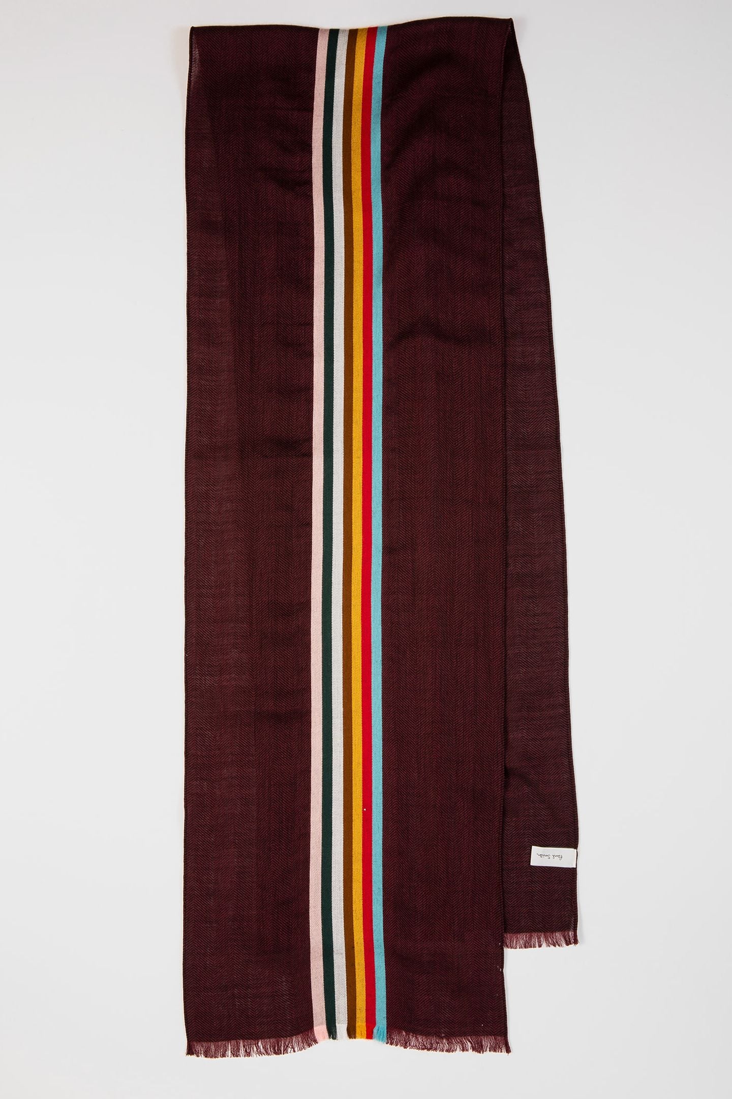 MEN SCARF CENTRAL MSTRP BURGUNDY/ BORDE 1