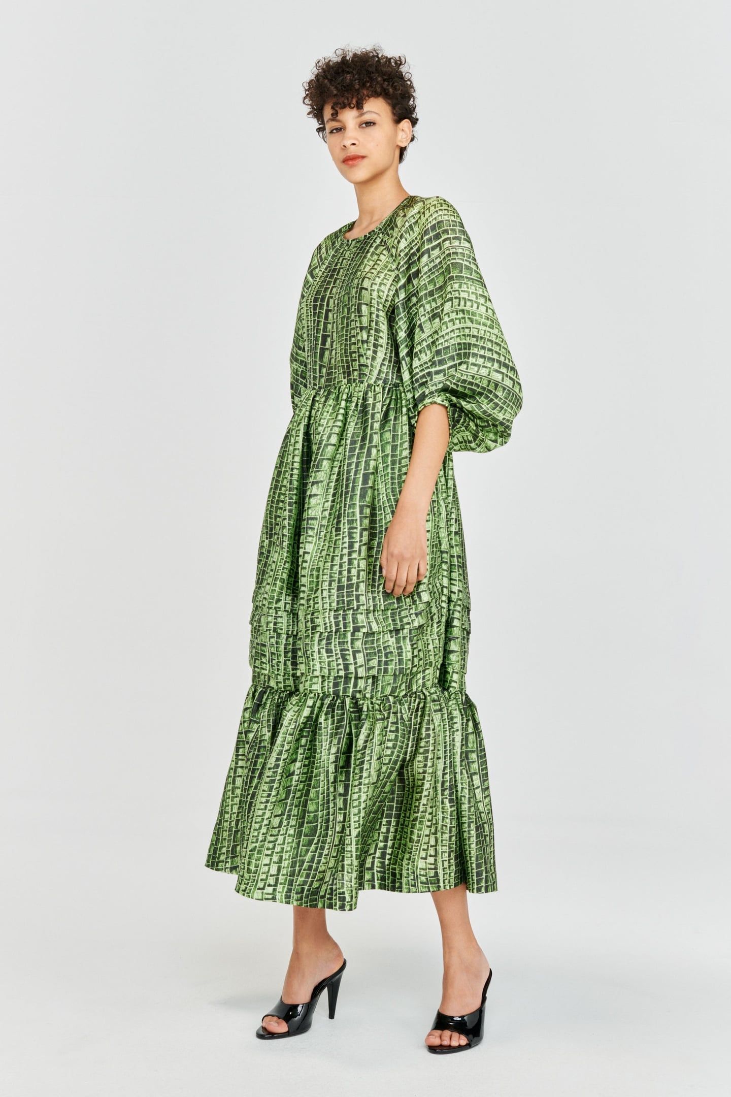 ADELINE DRESS GREEN REPTILE 1