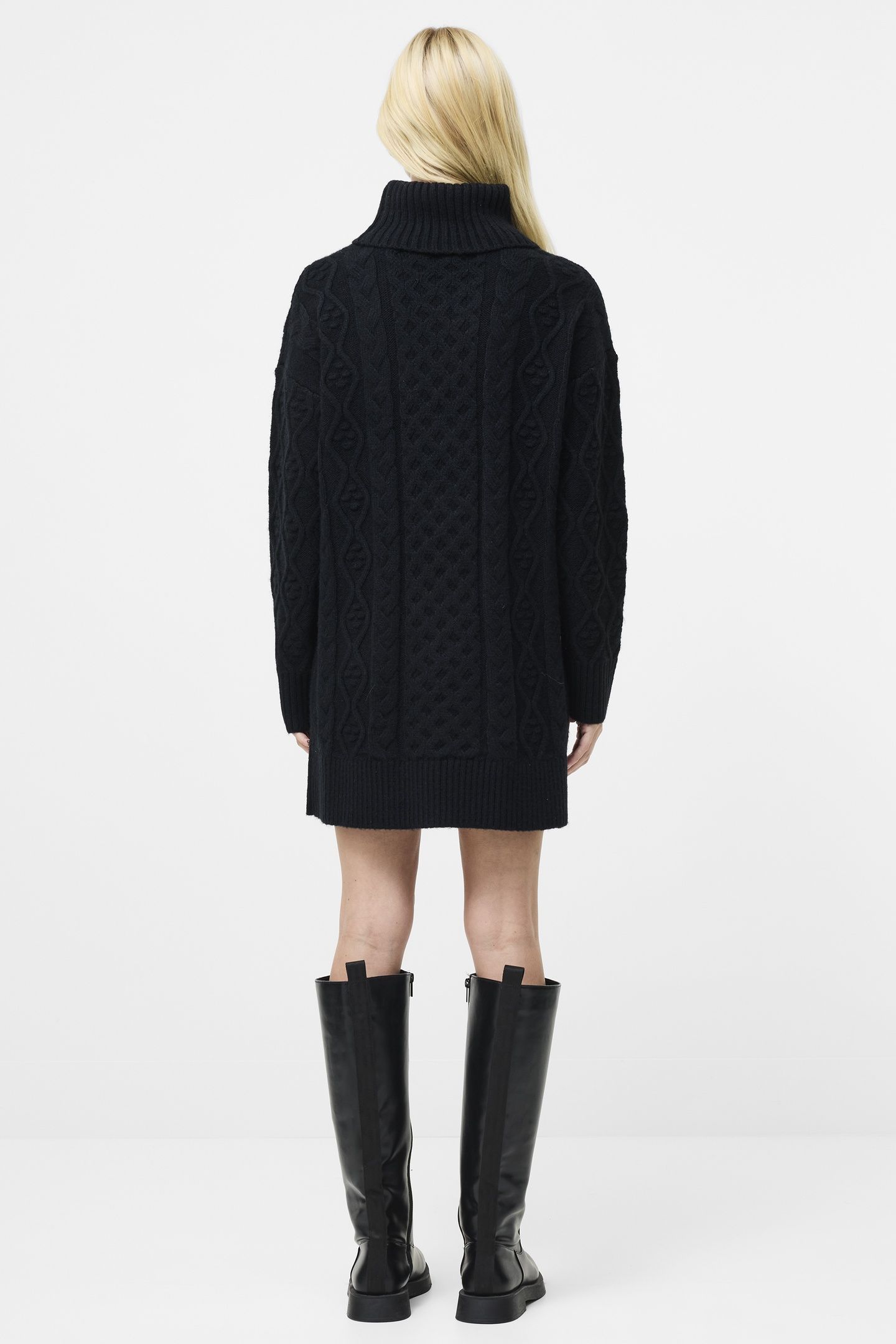 MAKIRA KNIT TURTLENECK MINI DR BLACK 3