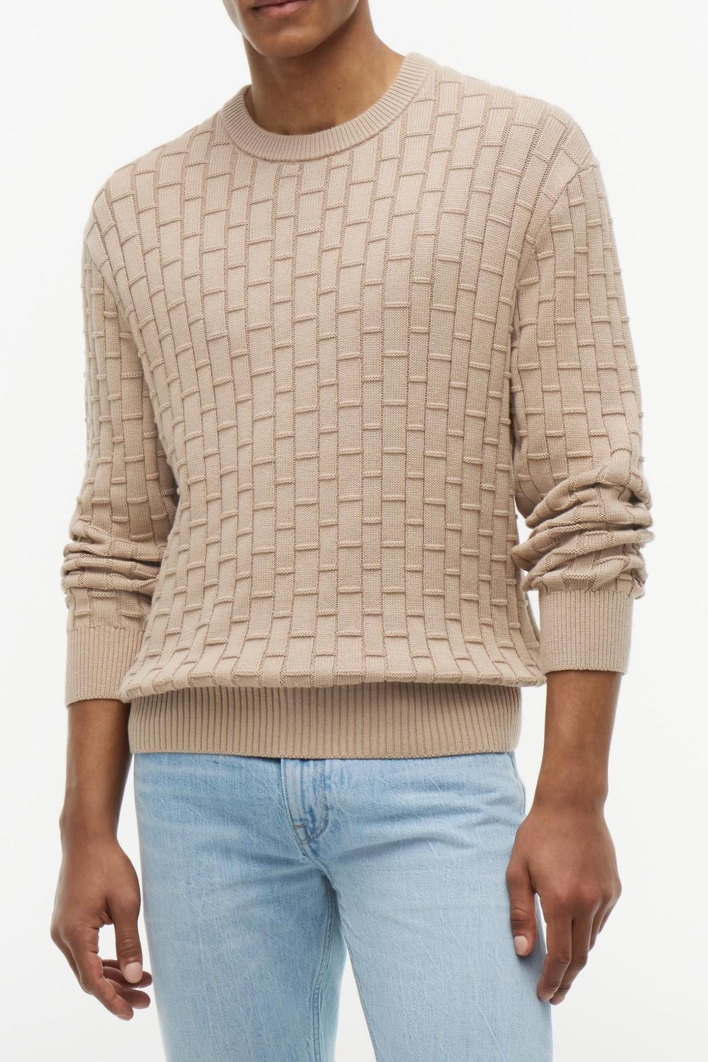 MOCK CABLE CREW NECK BATIQUE KHAKI 1