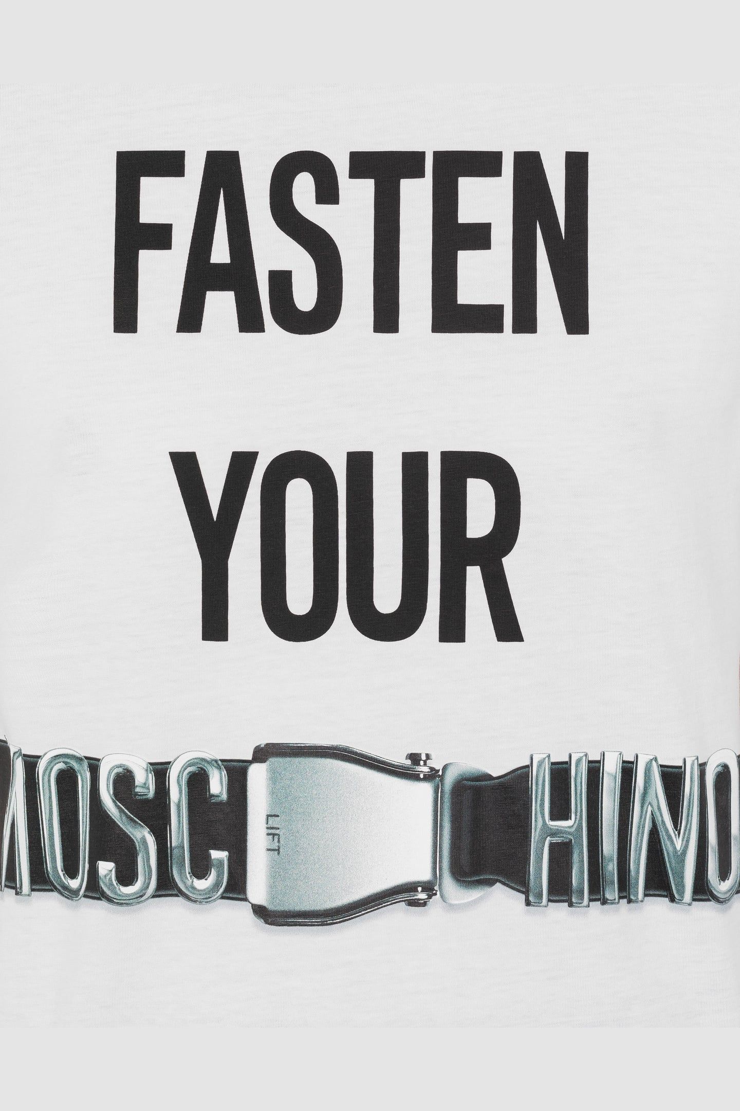 FASTEN YOUR BELT ORGANIC JERSEY T-SHIRT WHITE 4
