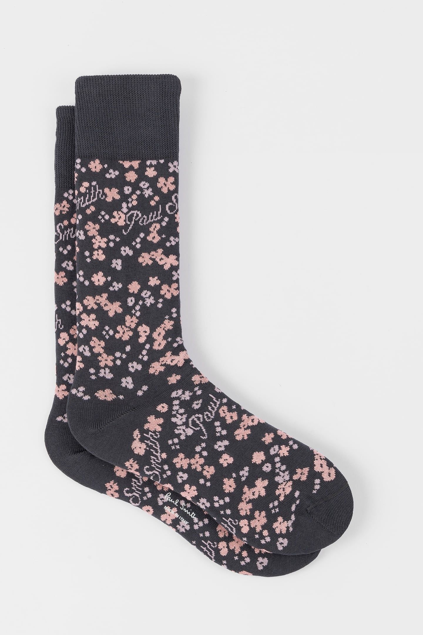 MEN SOCK FABIAN FLORAL SLATE 1