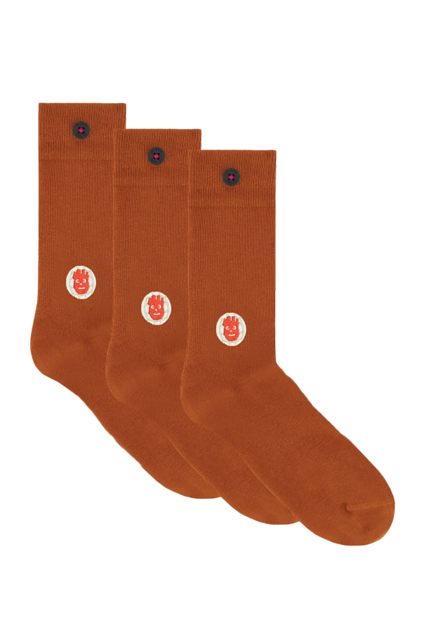 A-DAM 3-PACK CASUAL SOCKS VOLLEY BALL CINNAMON STICK 1