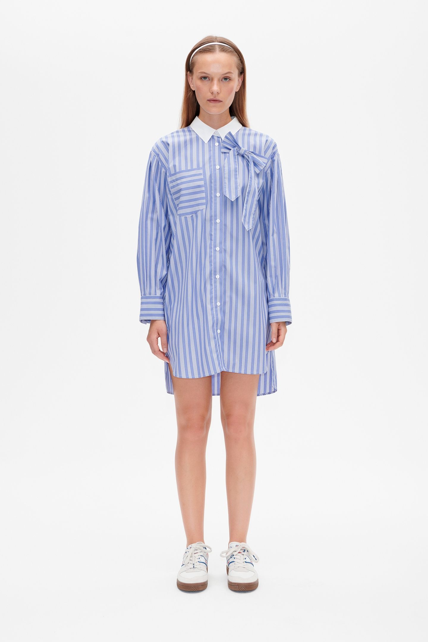 ANCIA DRESS WEDGE BLUE STRIPE 1