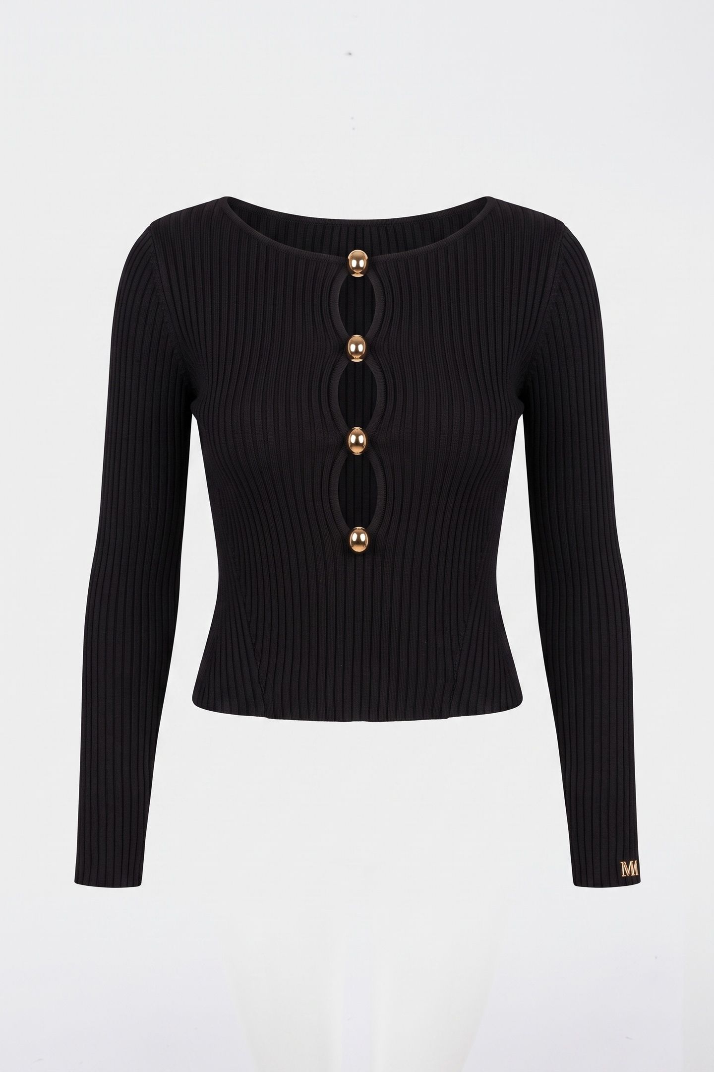 AGATHE RIBBED LS SWT JET BLACK A996 3