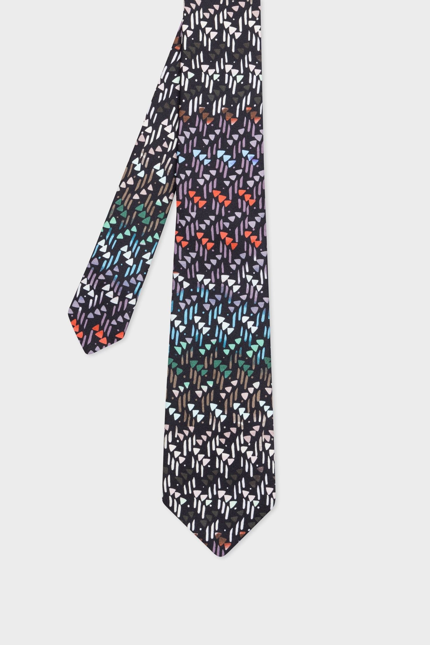 MEN TIE PAINTED GEOMETRIC VERY DARK NAVY 5