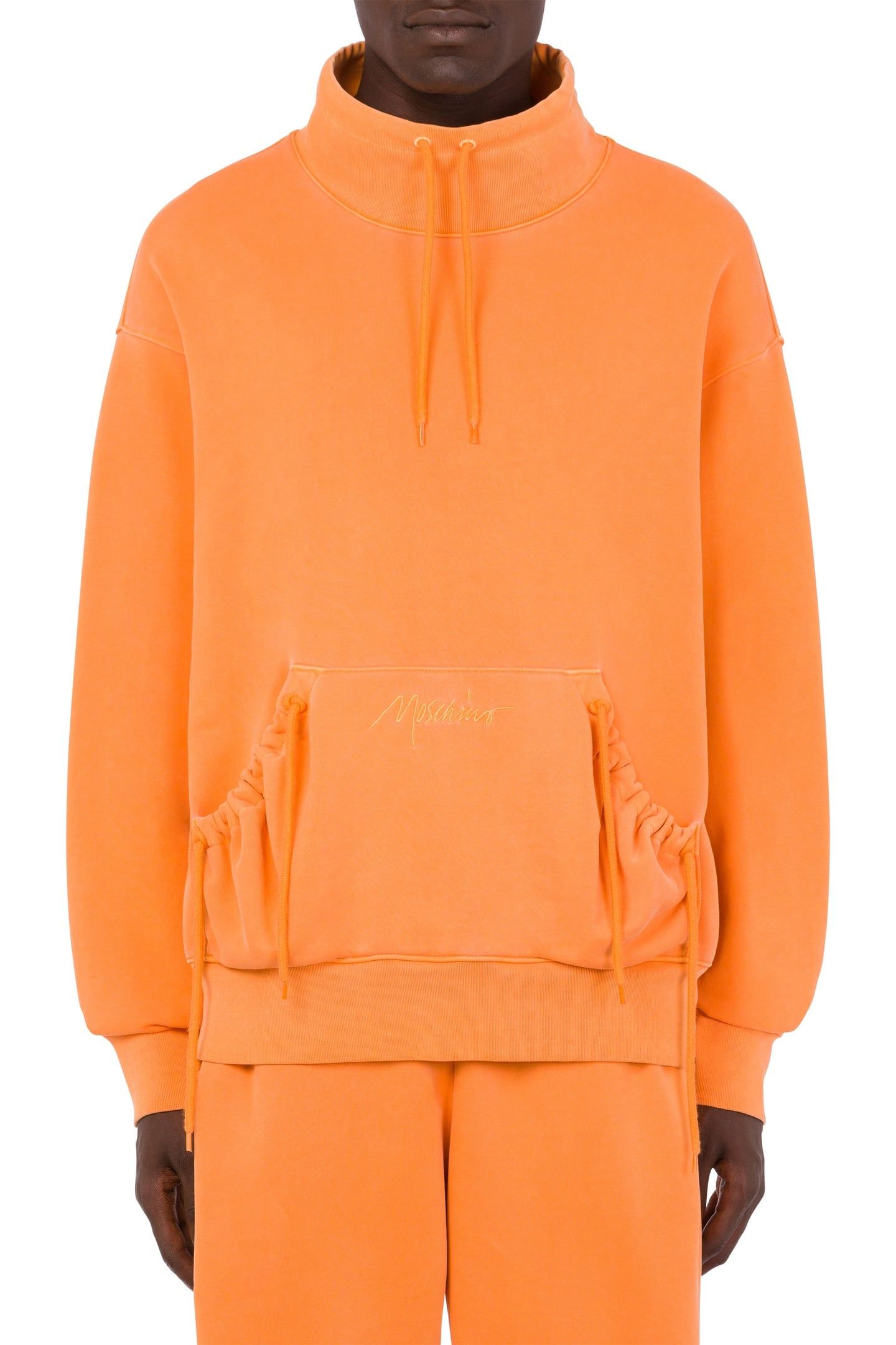 FADED COTTON SWEATSHIRT LOGO SIGNATURE ORANGE 1