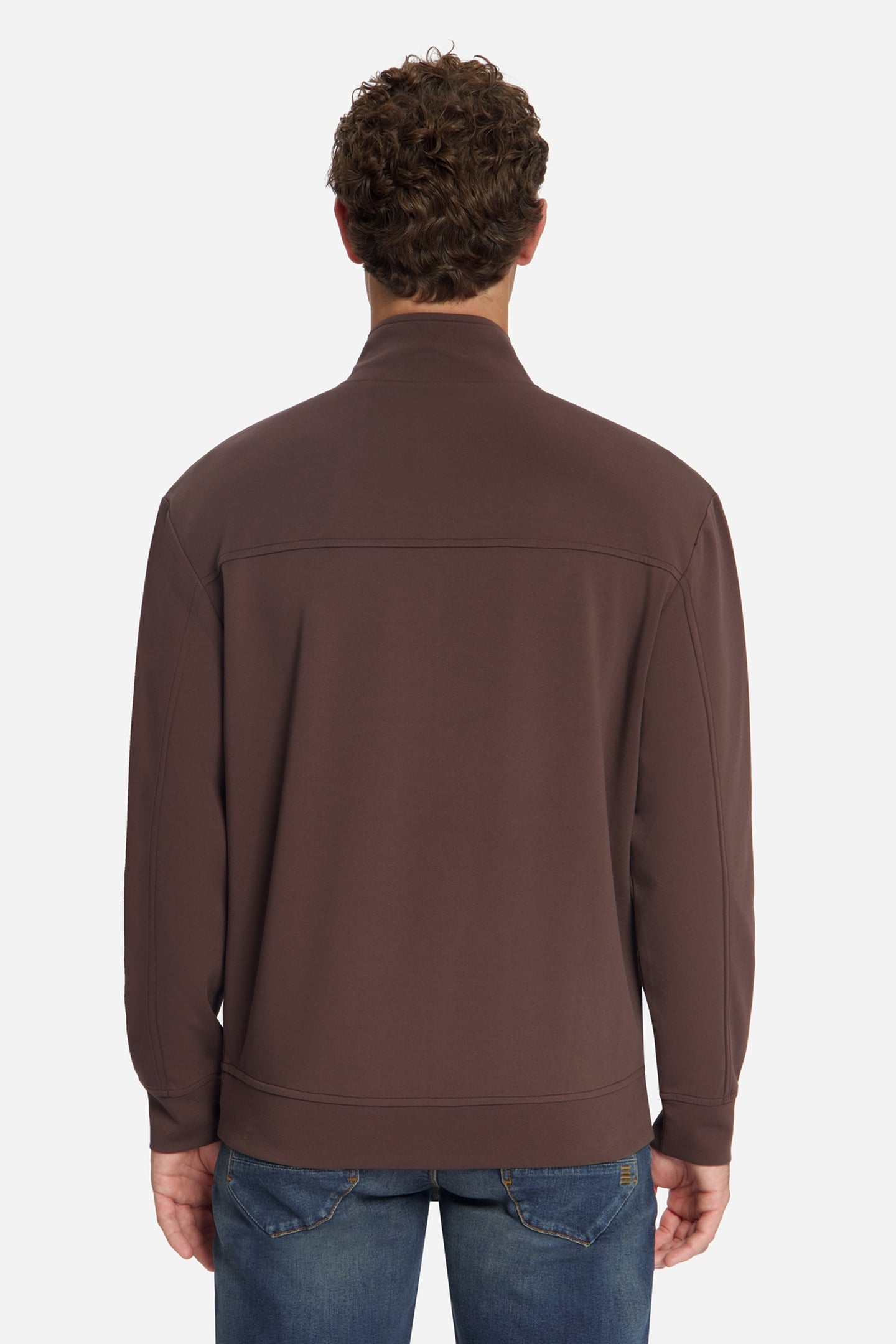SWEATER FULL ZIP DARK BROWN 4