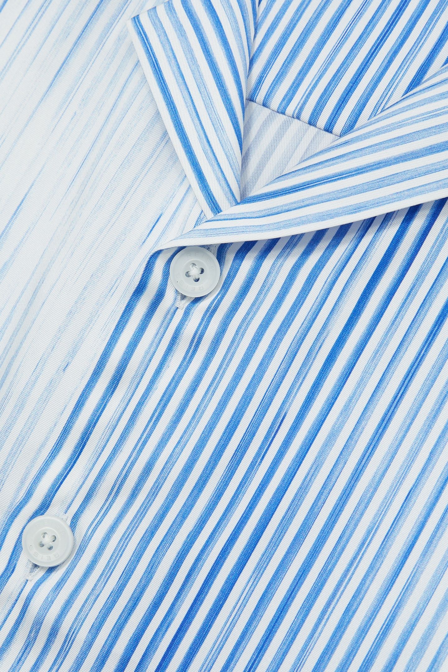 SS STRIPE PRINT CUBAN SHIRT SOFT BLUE/WHITE 5